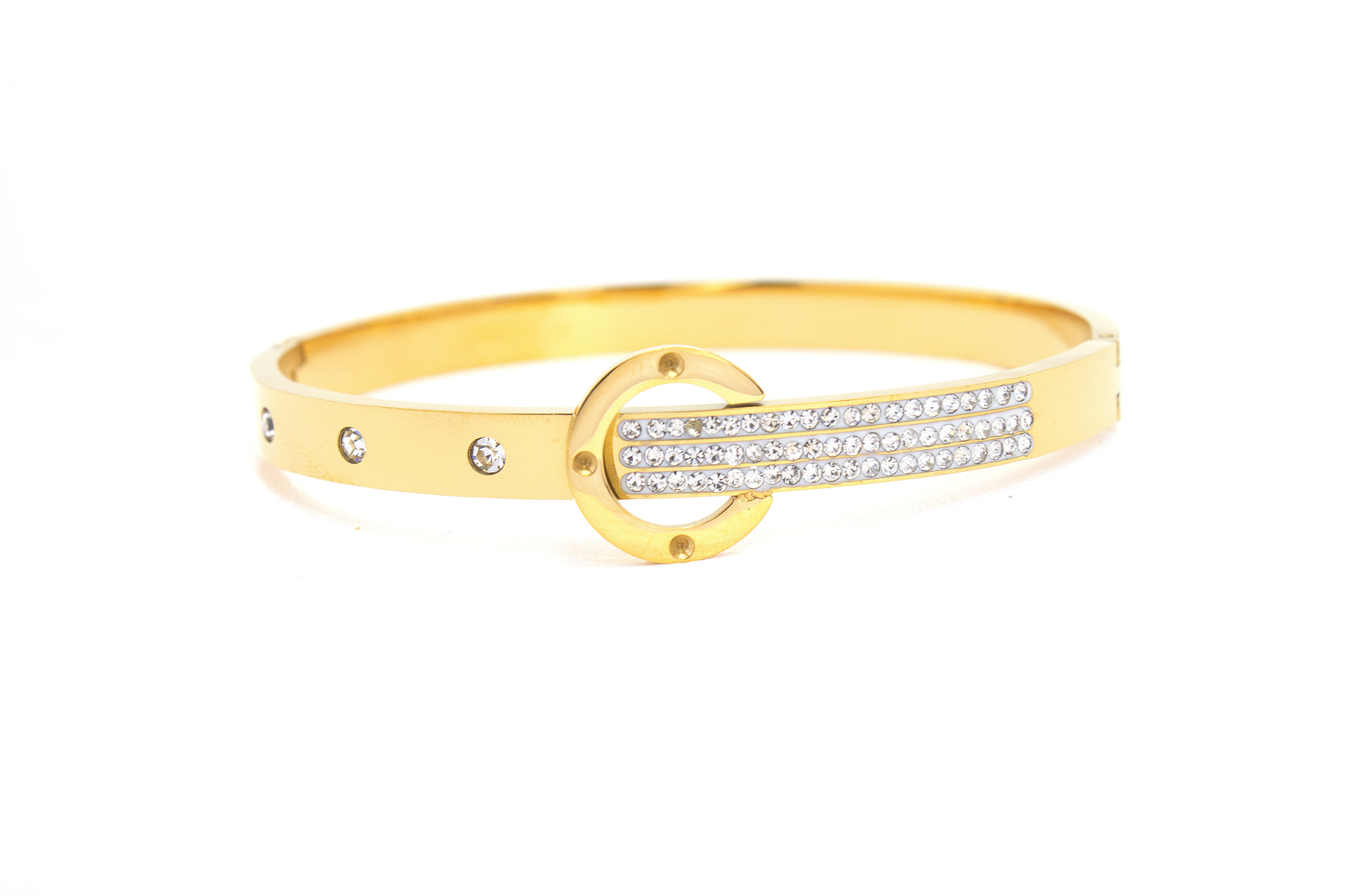 THREE-LINE CRYSTAL CLASP BRACELET