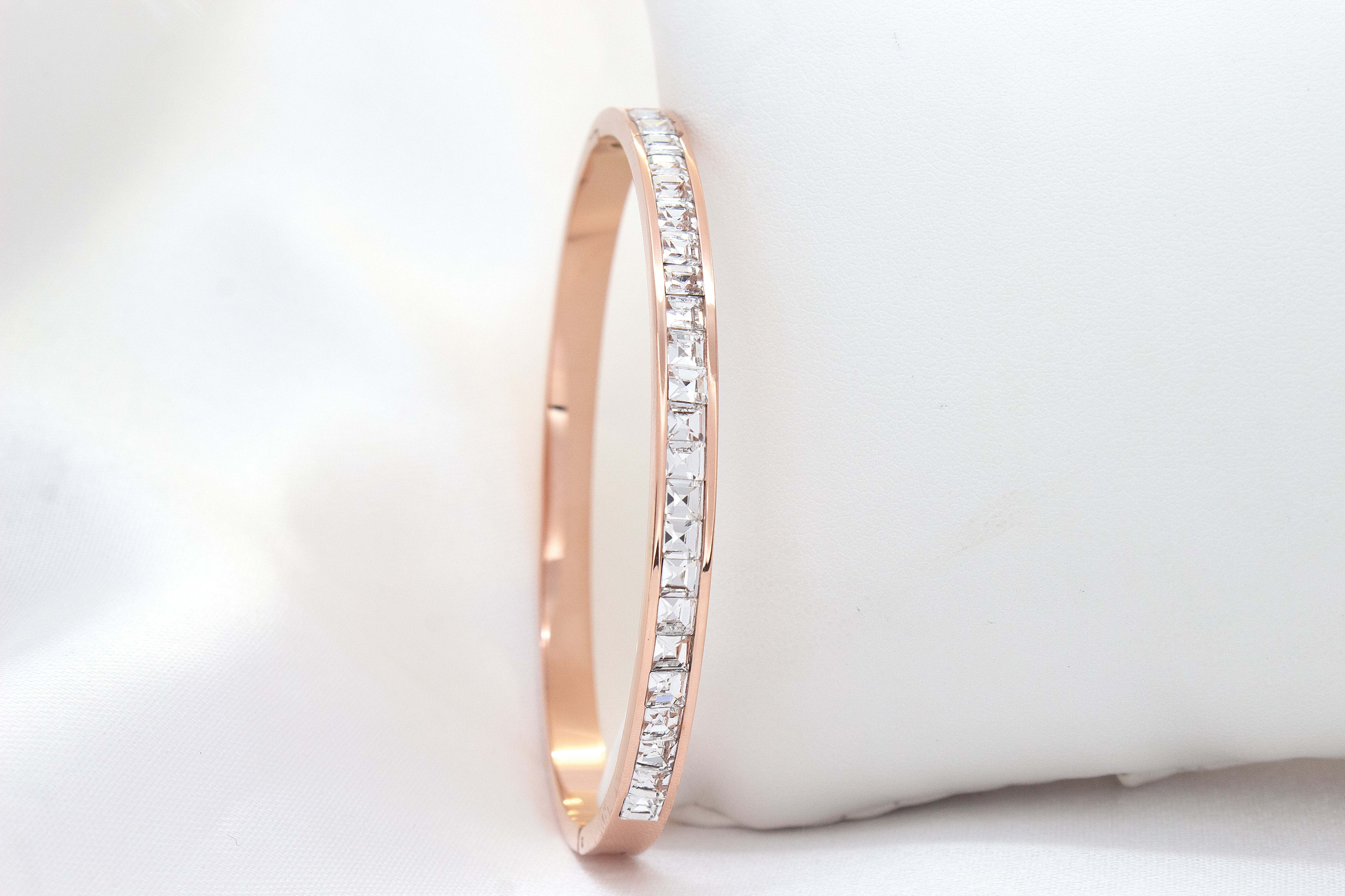 ROSE GOLD CLASSIC PRINCESS-CUT STONE BRACELET