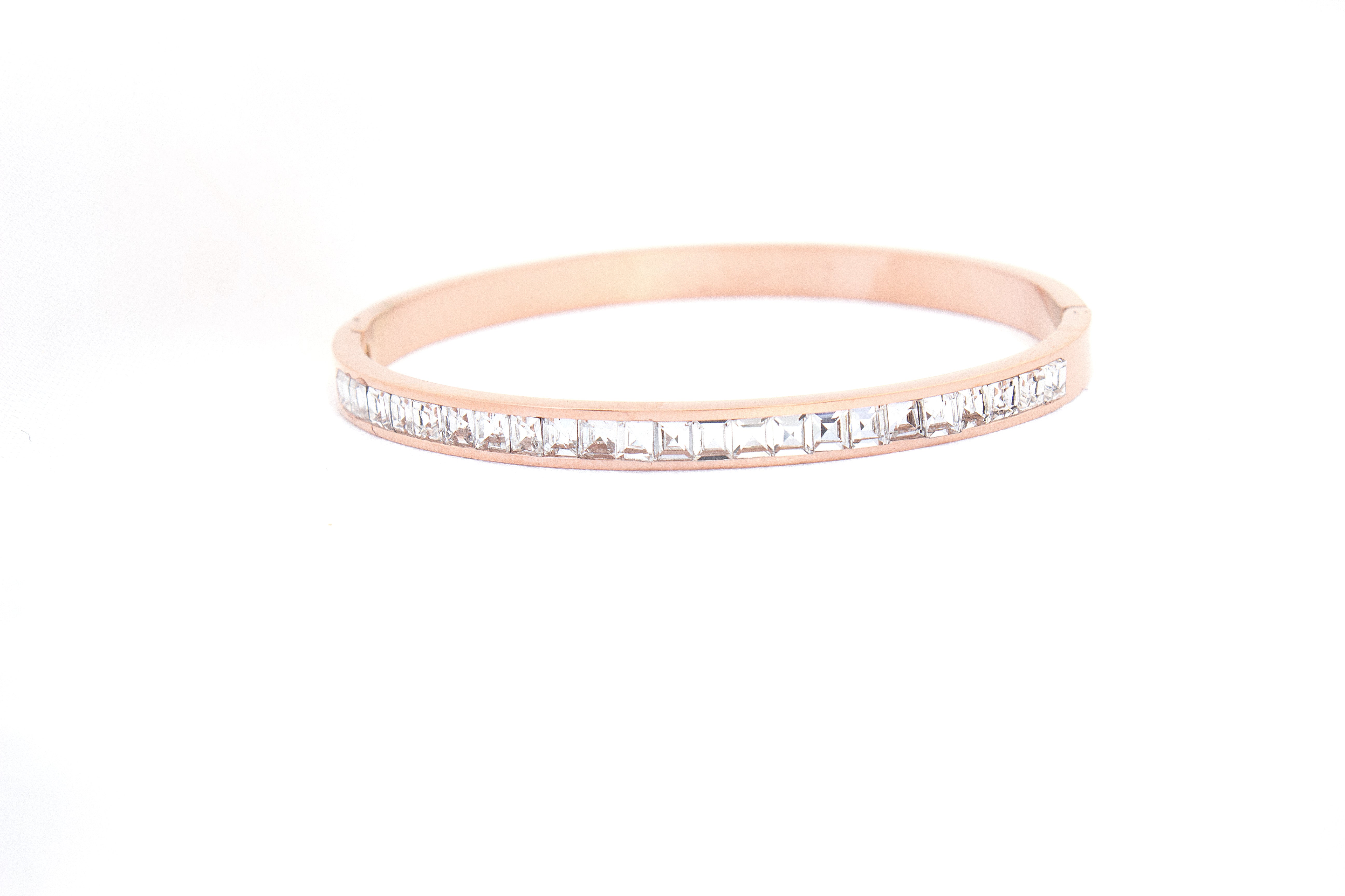 ROSE GOLD CLASSIC PRINCESS-CUT STONE BRACELET