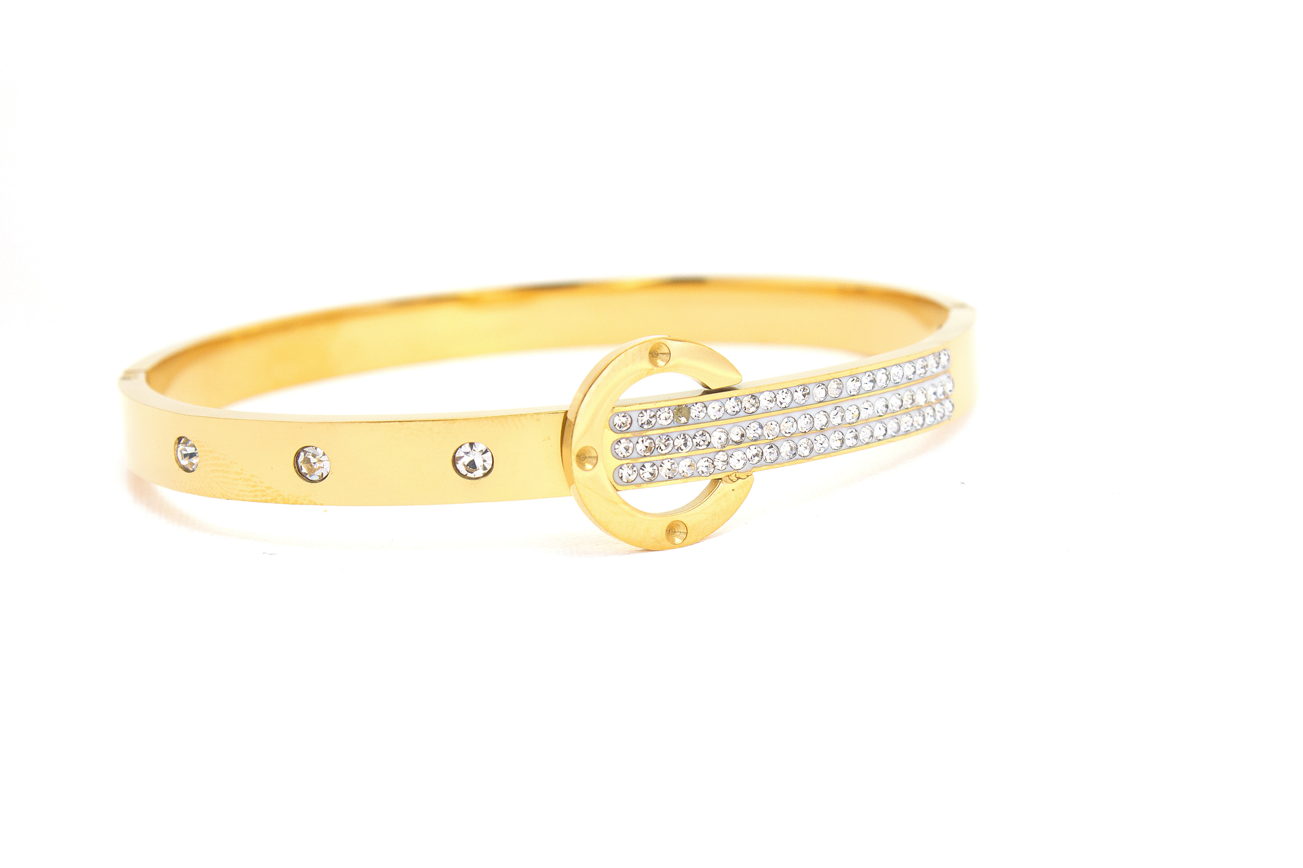 THREE-LINE CRYSTAL CLASP BRACELET