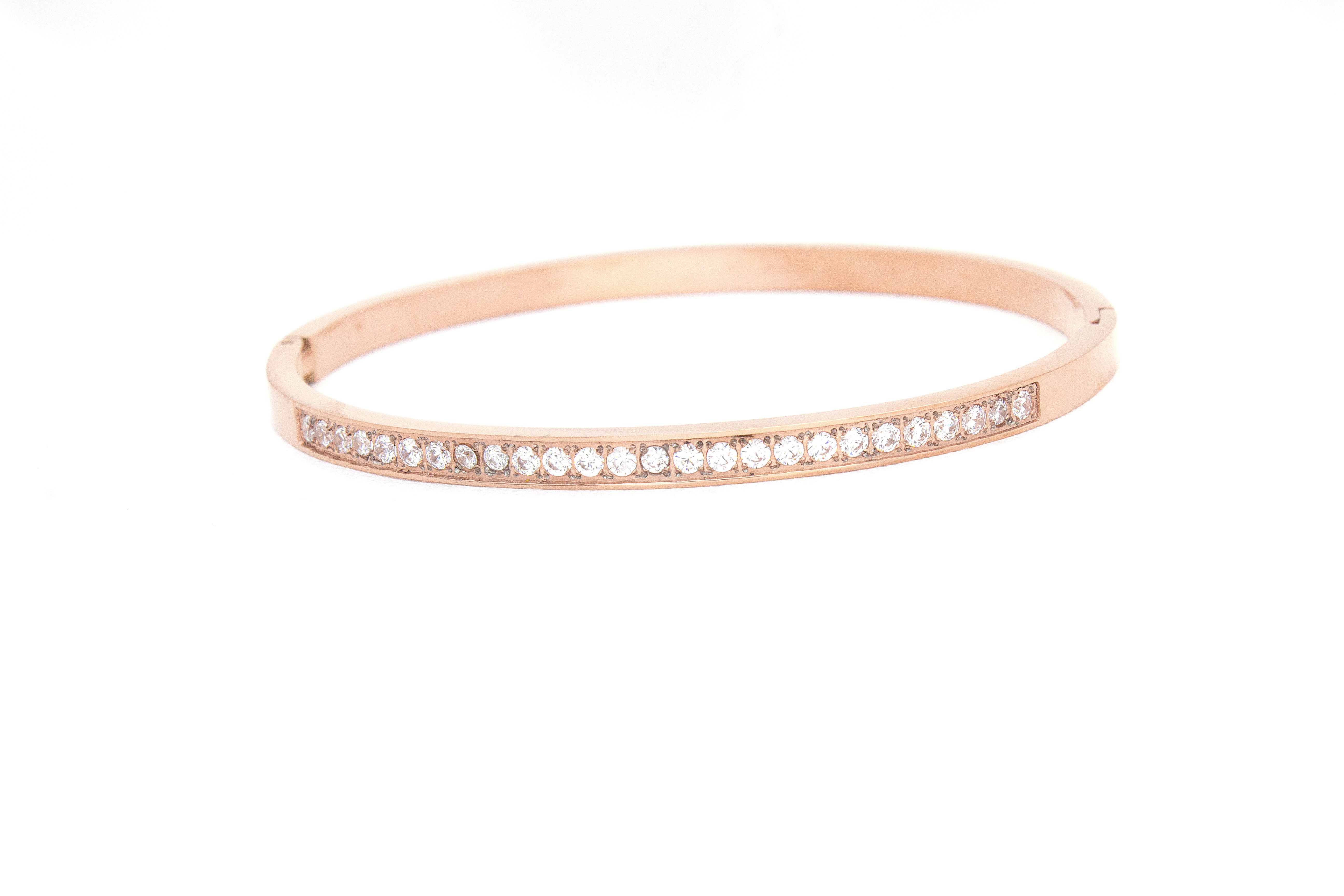 SLIM ROSE GOLD CRYSTAL LINE BRACELET