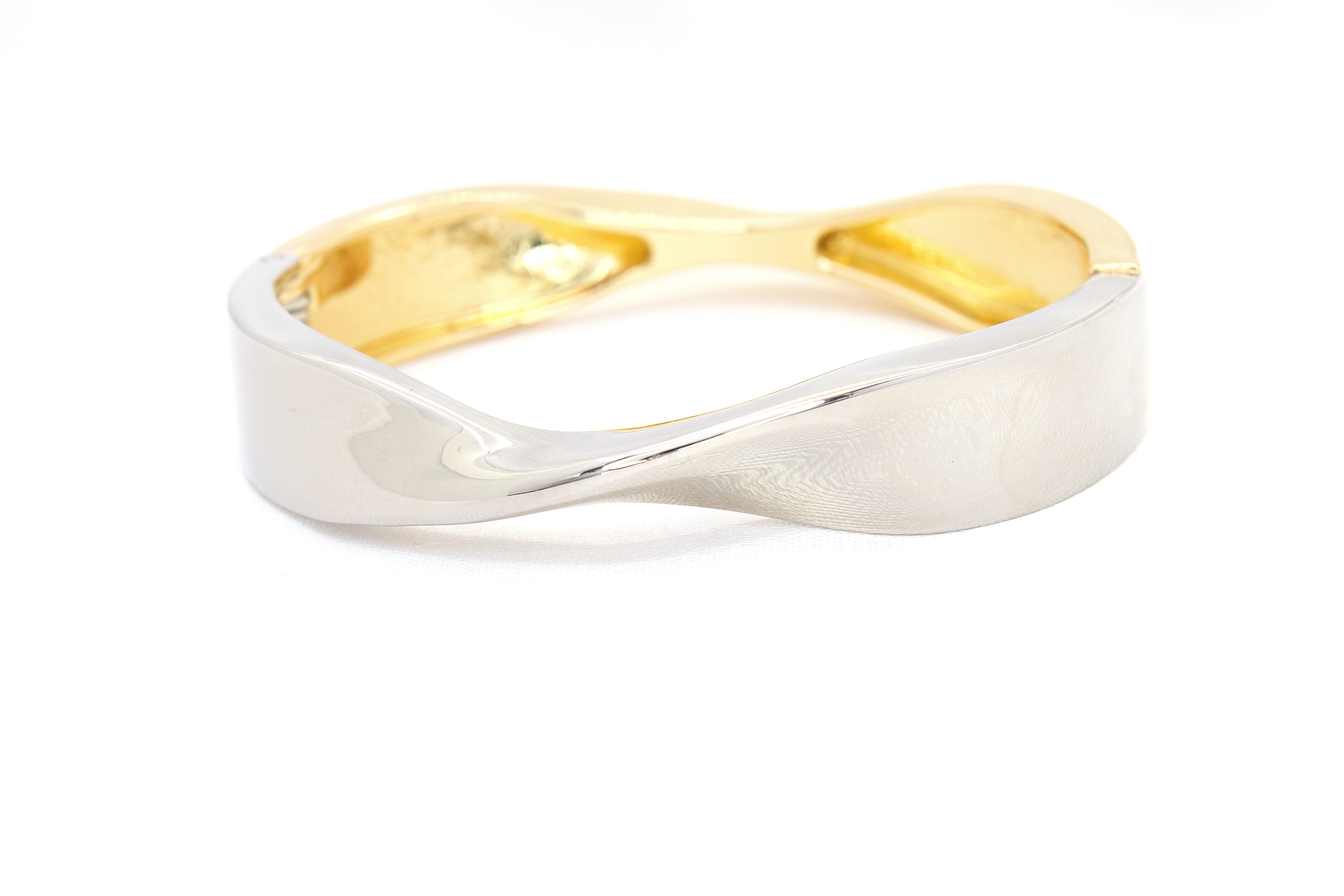 DUAL-TONE TWISTED CUFF BRACELET