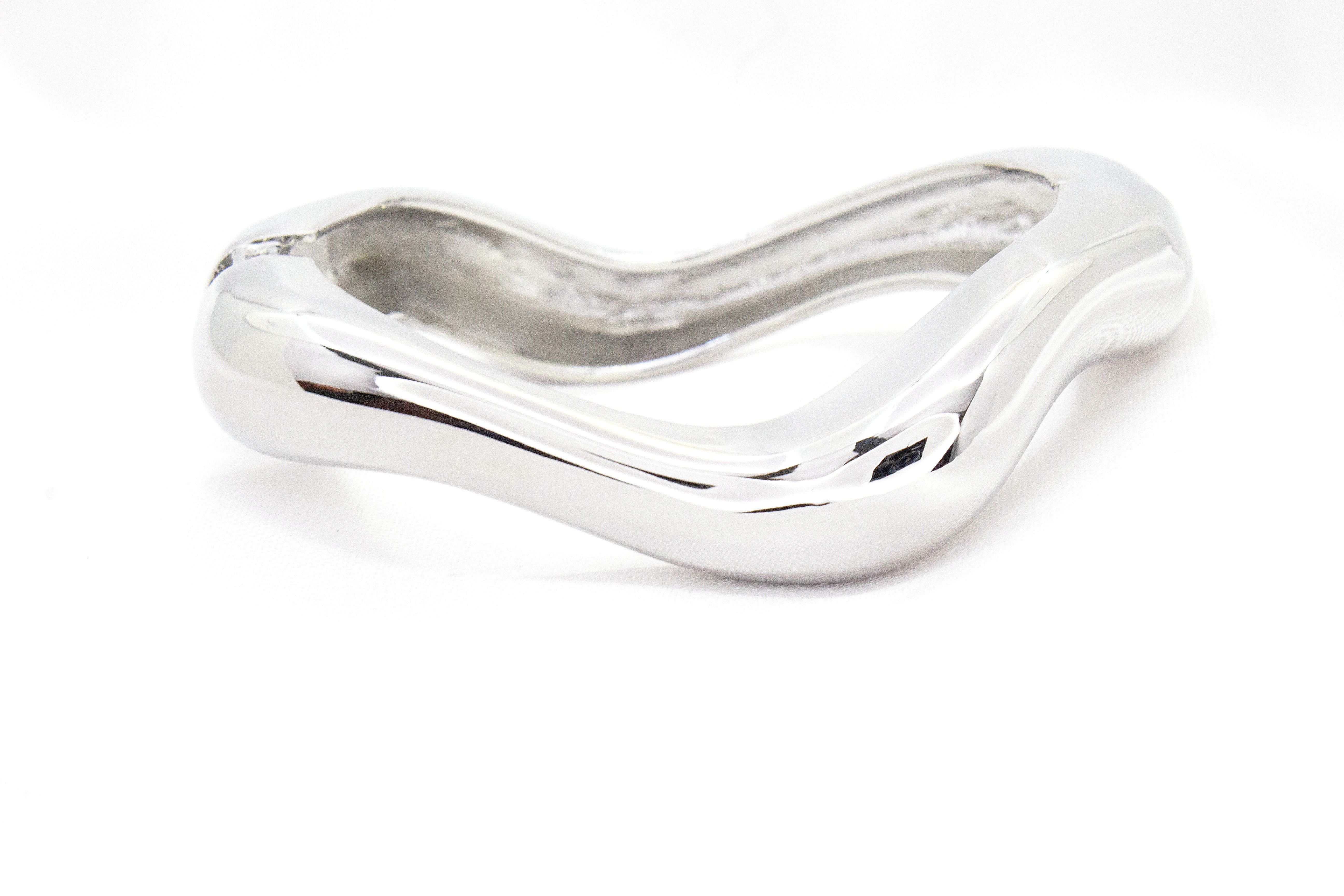 SCULPTED SILVER-TONE STATEMENT CUFF