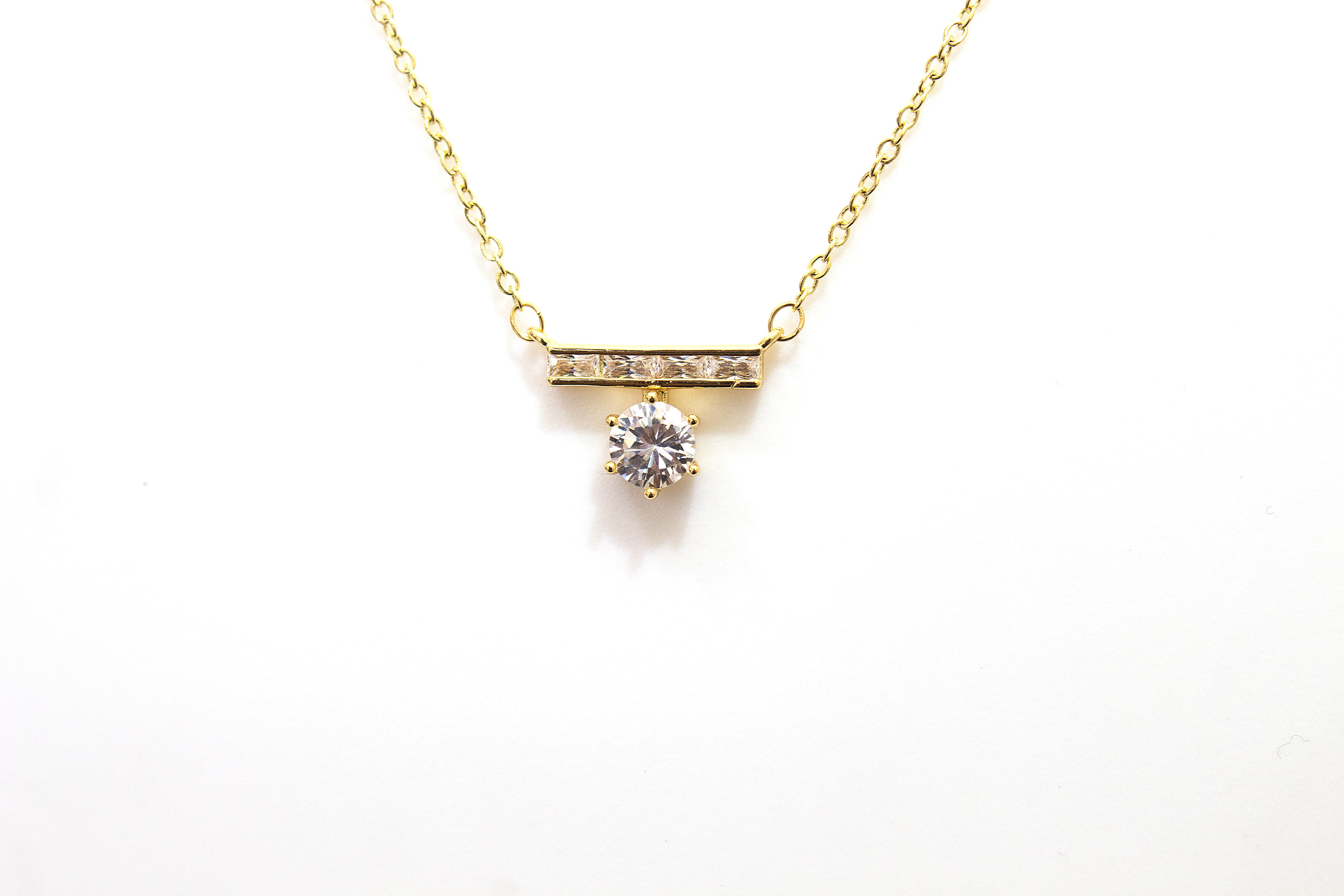 BAR DROP SOLITAIRE NECKLACE