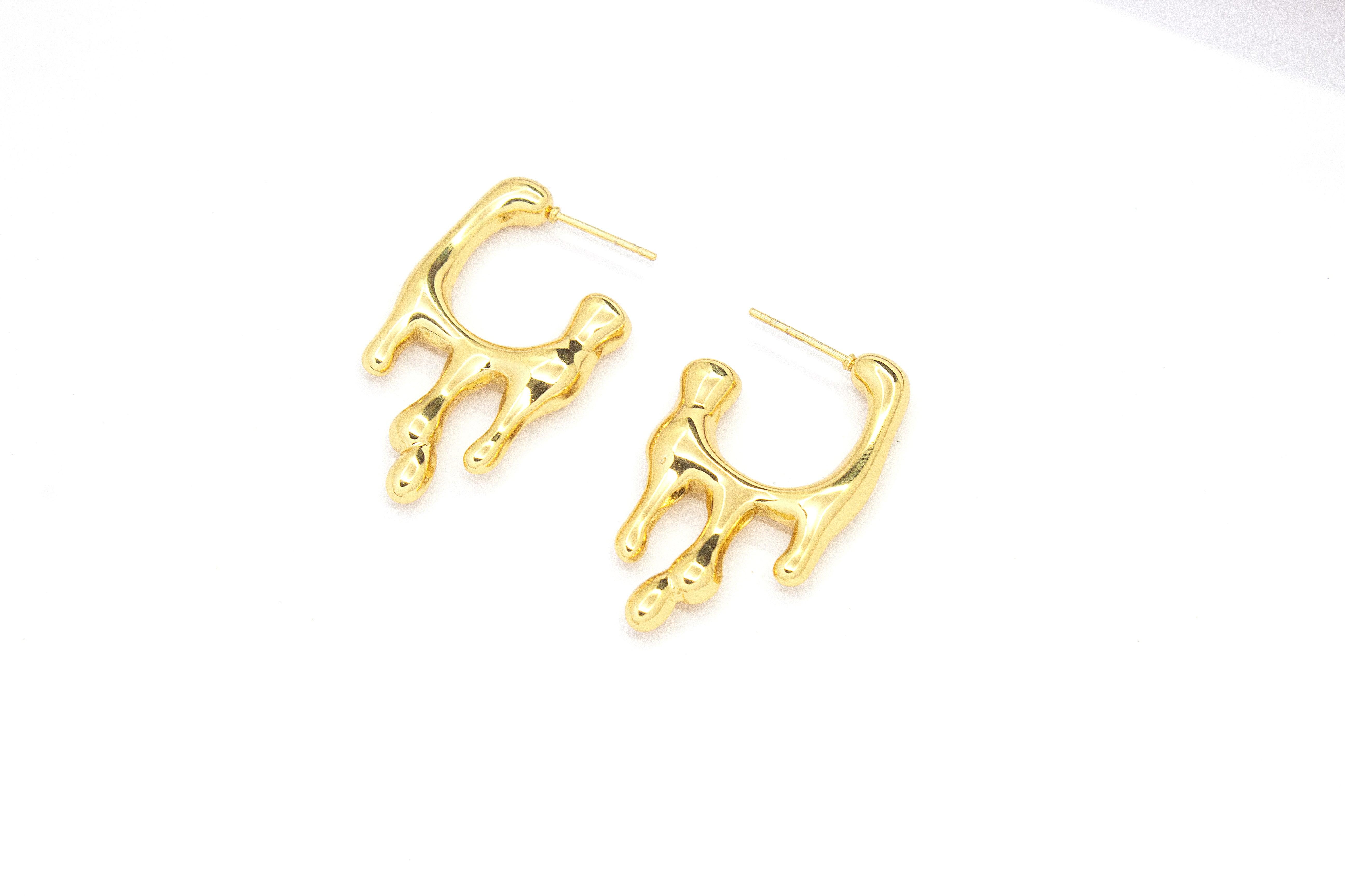 MOLTEN GOLD HOOP EARRINGS