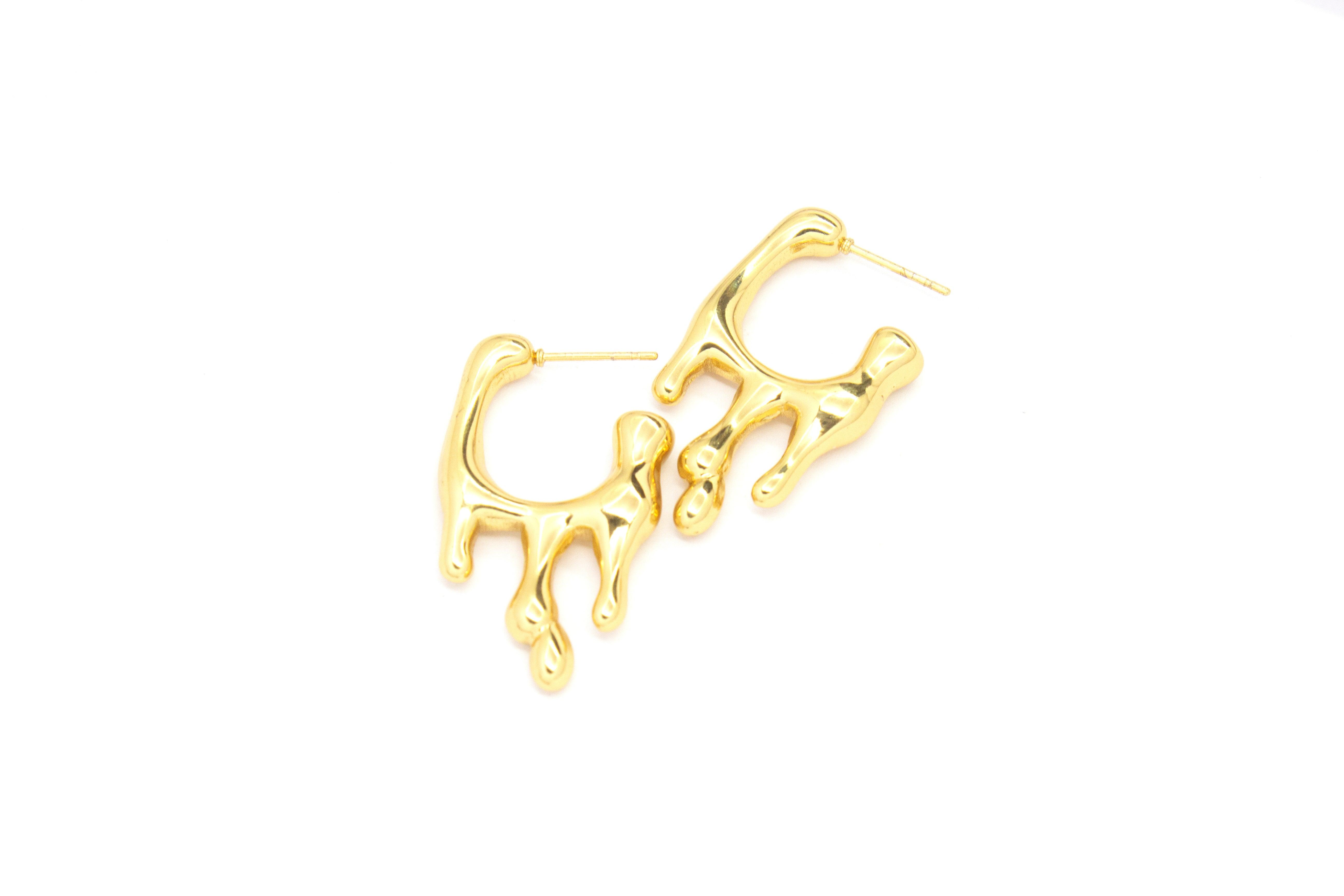 MELTED GOLD HOOP EARRINGS