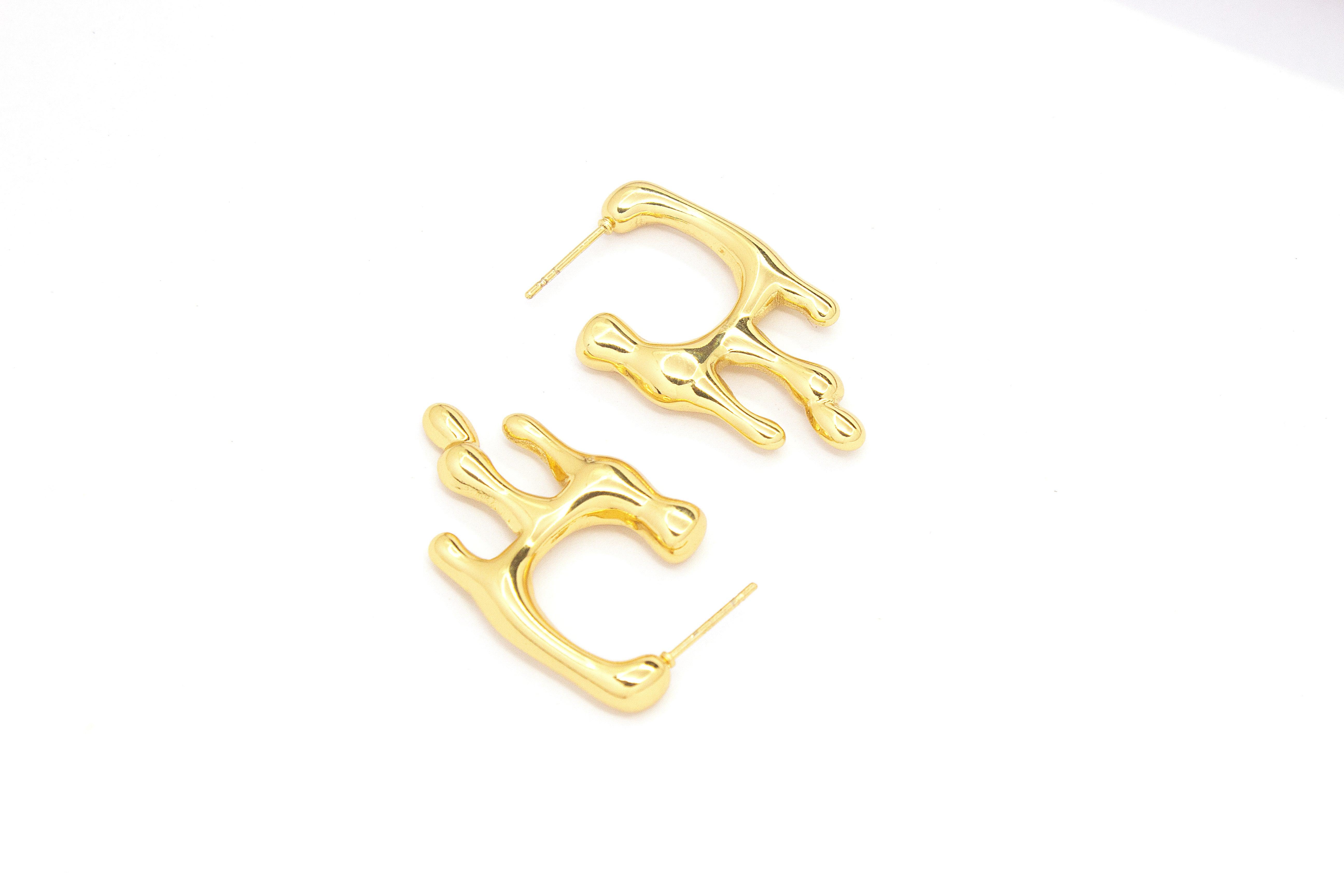 MELTED GOLD HOOP EARRINGS