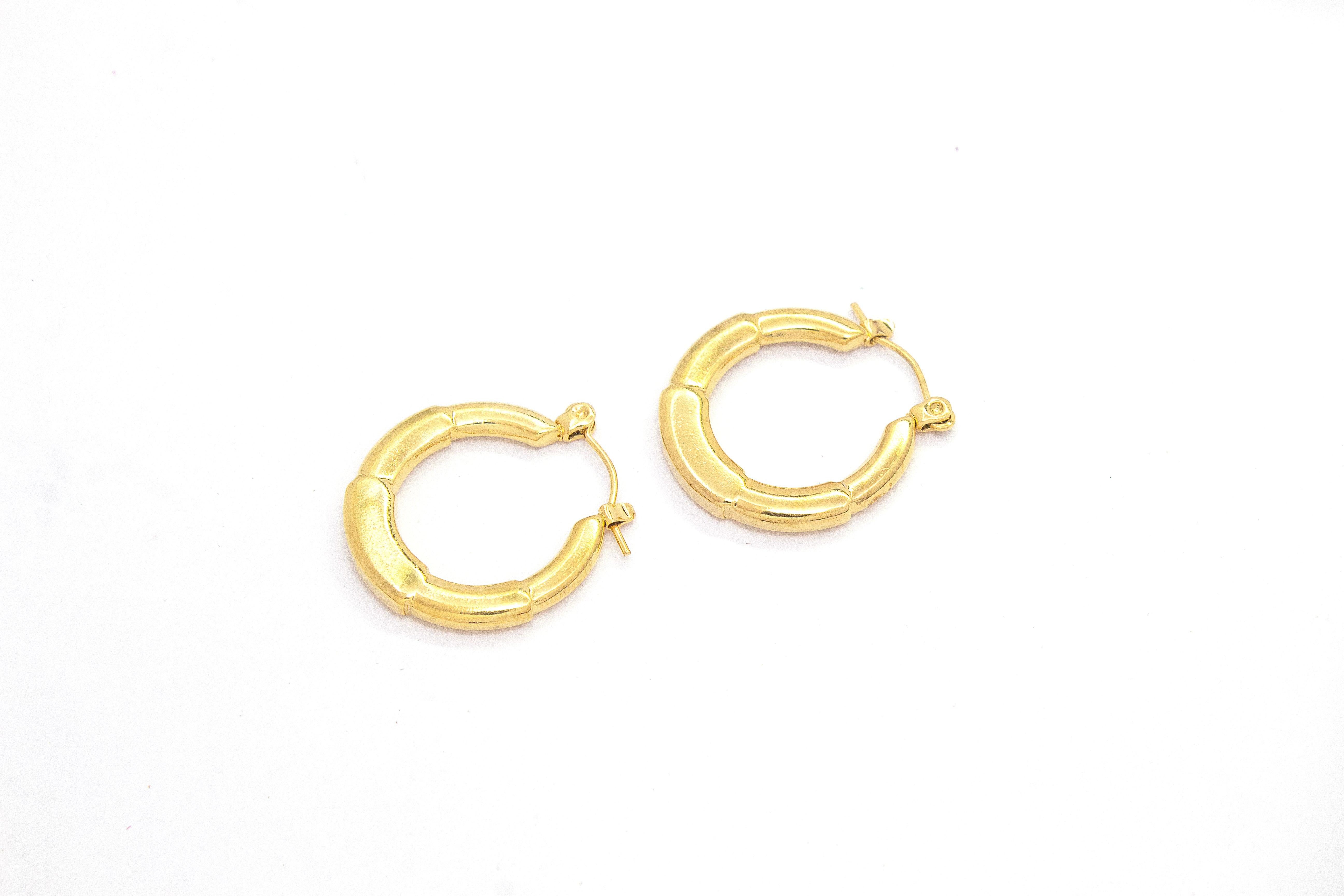 GOLD SEGMENTED HOOP EARRINGS