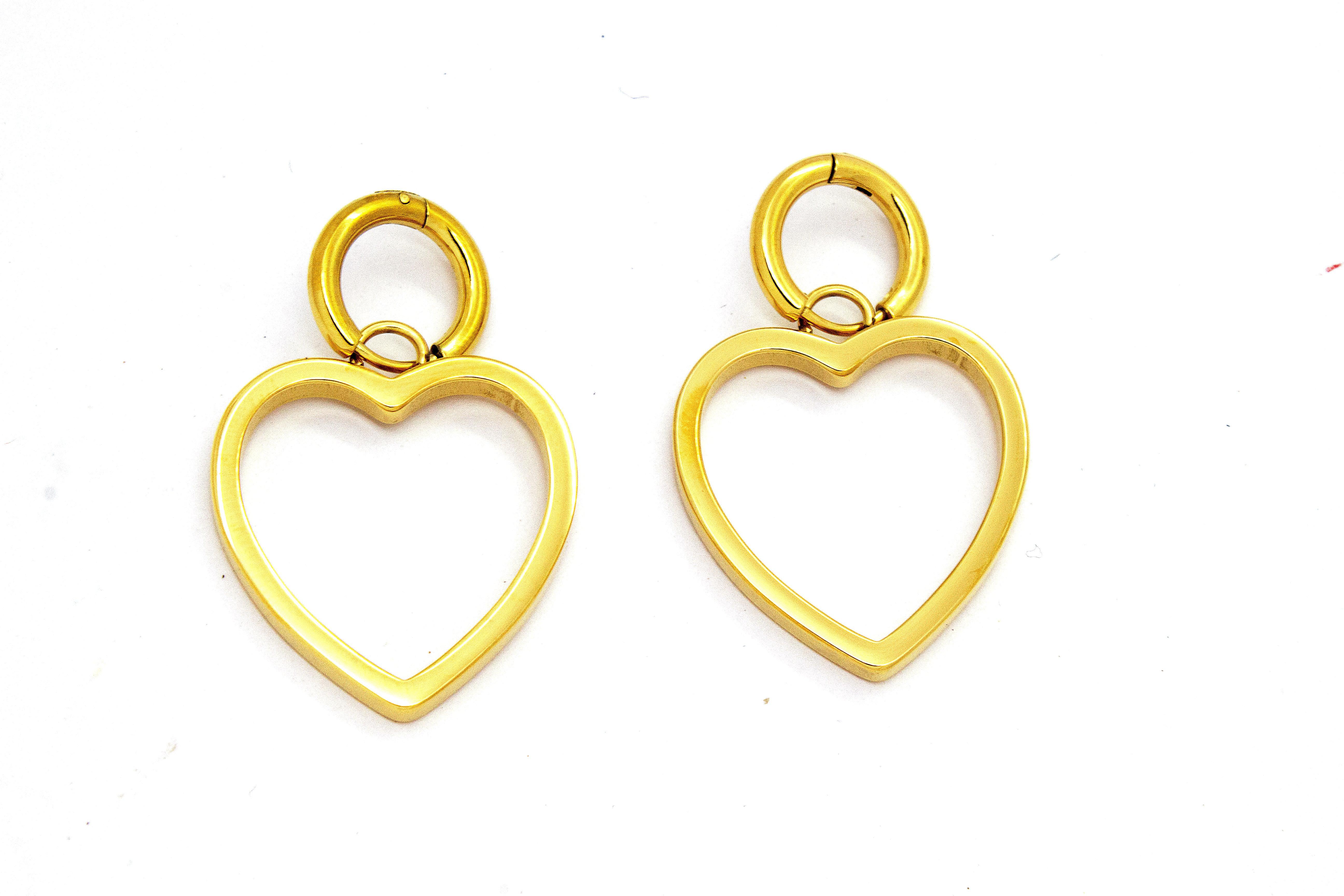 OPEN HEART HOOP EARRINGS
