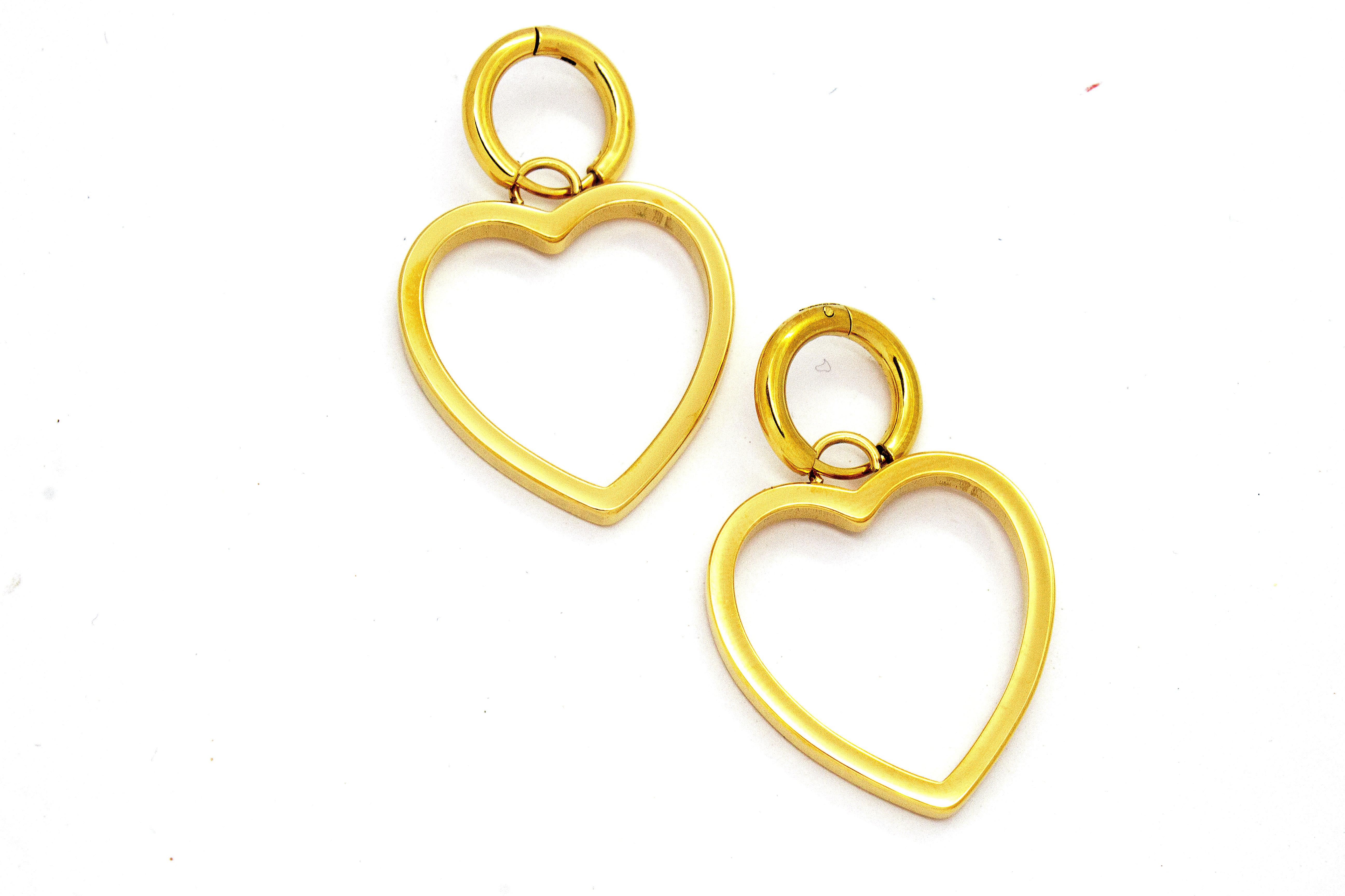 OPEN HEART HOOP EARRINGS