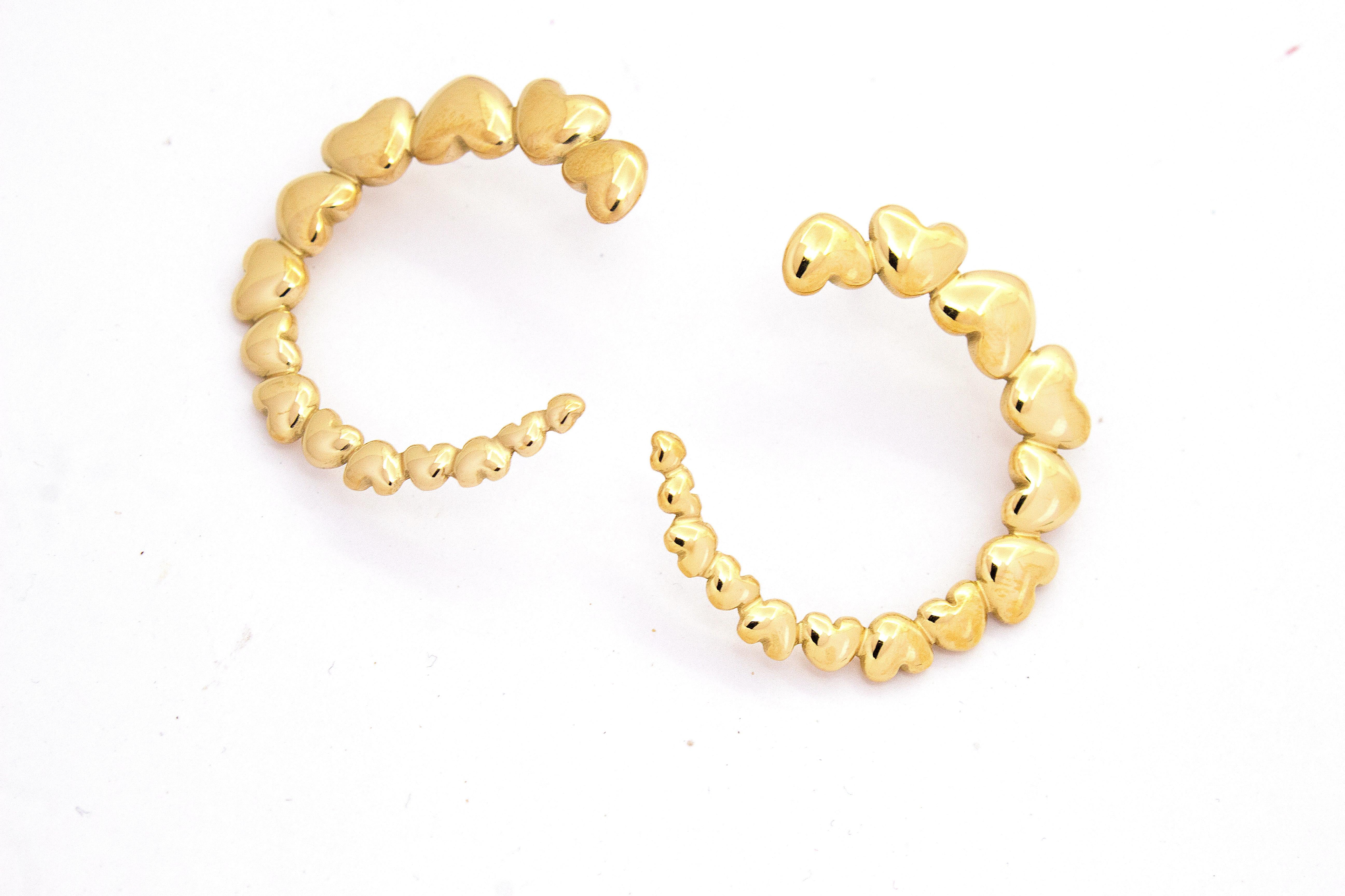 STACKED HEART HOOP EARRINGS