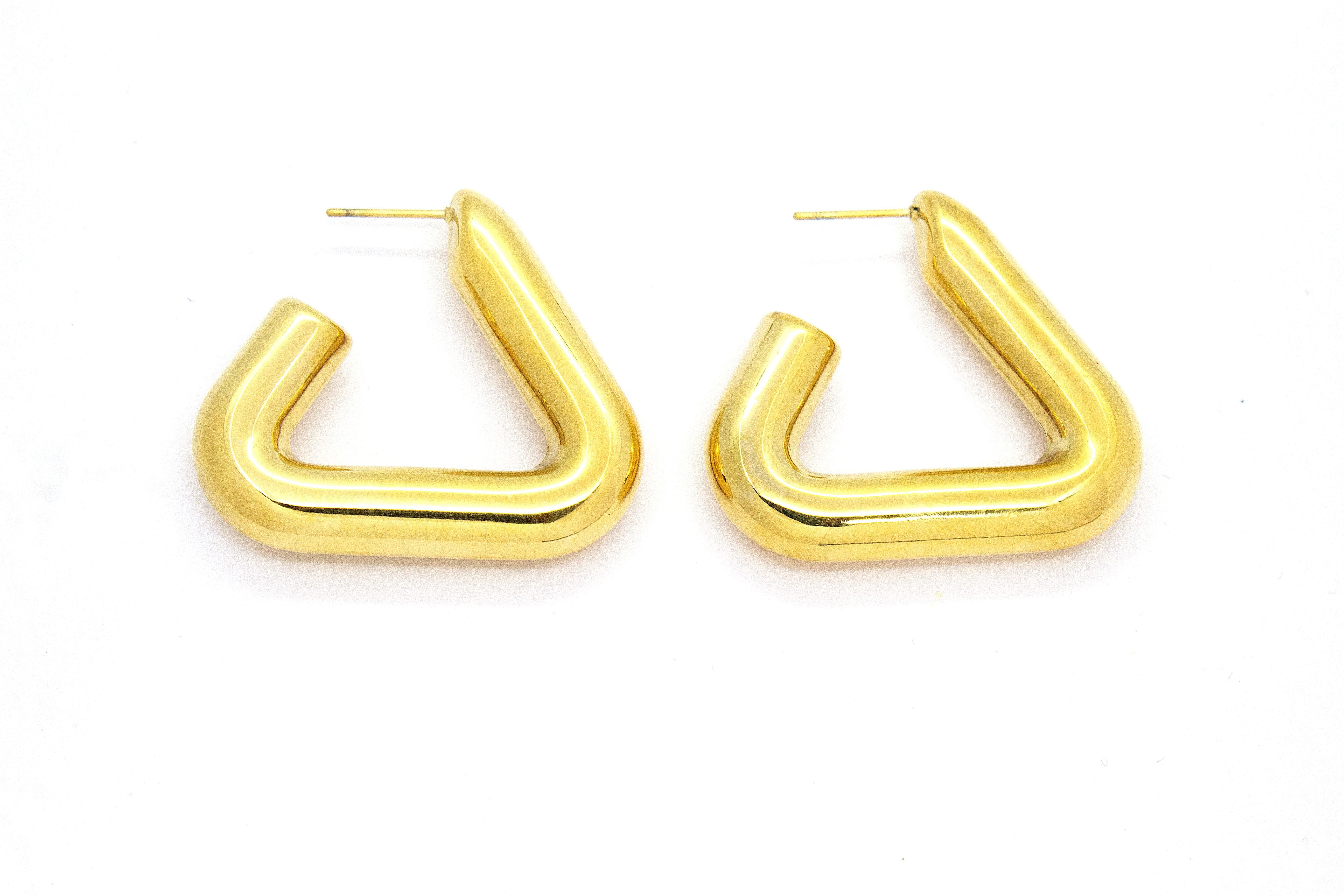 CHUNKY TRIANGLE HOOP EARRINGS