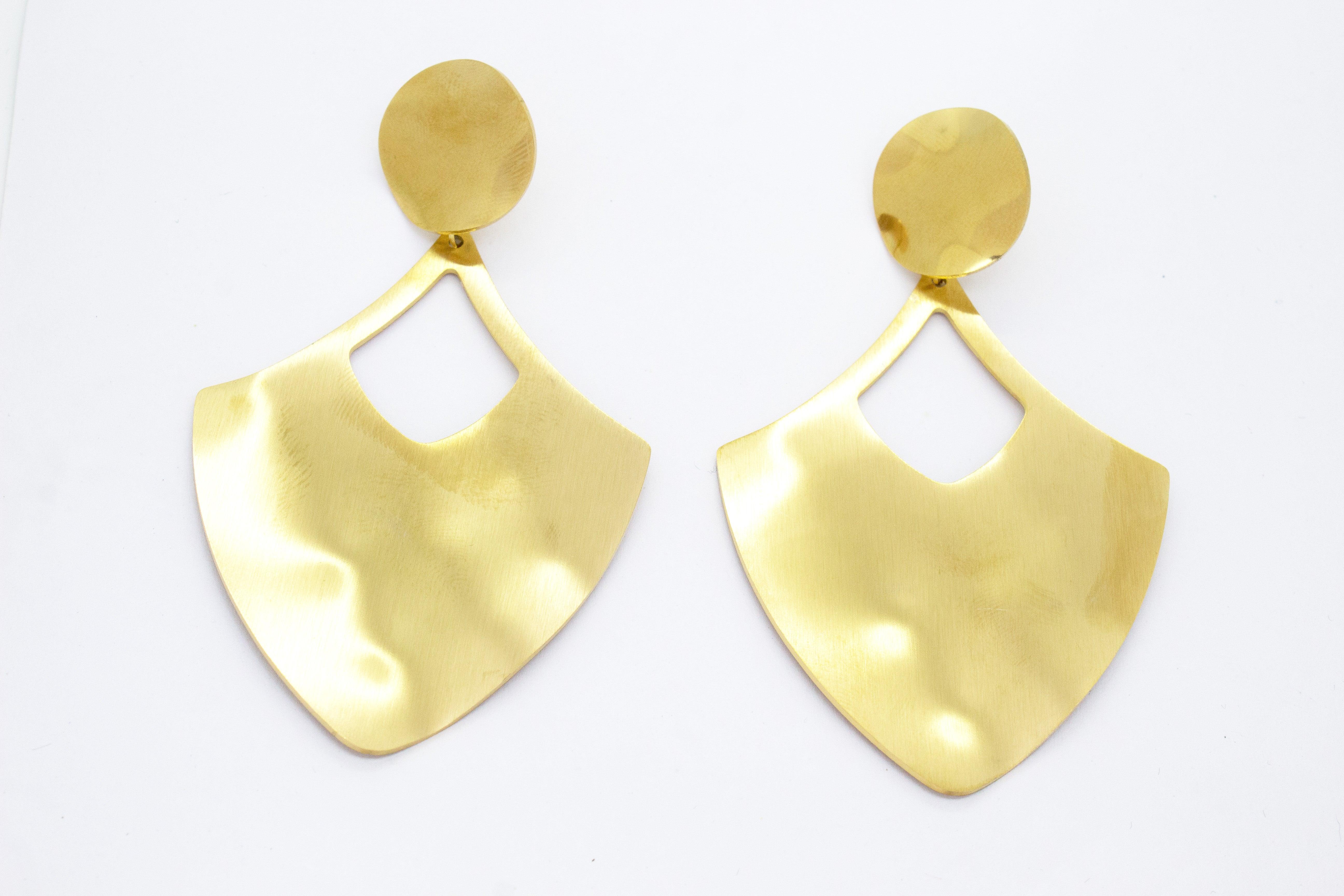 GEOMETRIC FAN DROP EARRINGS