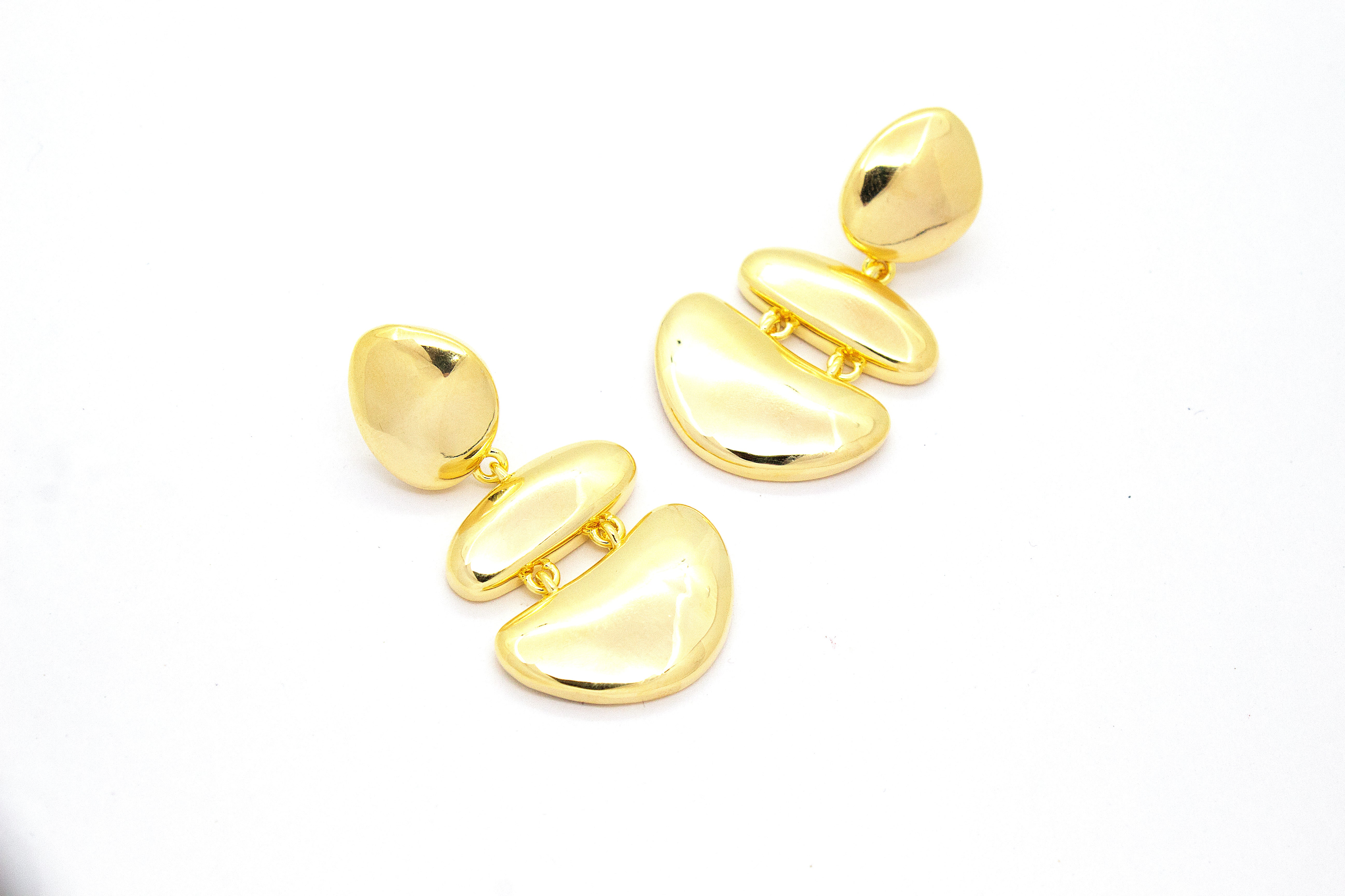 MOLTEN GOLD SCULPTURAL DROP EARRINGS