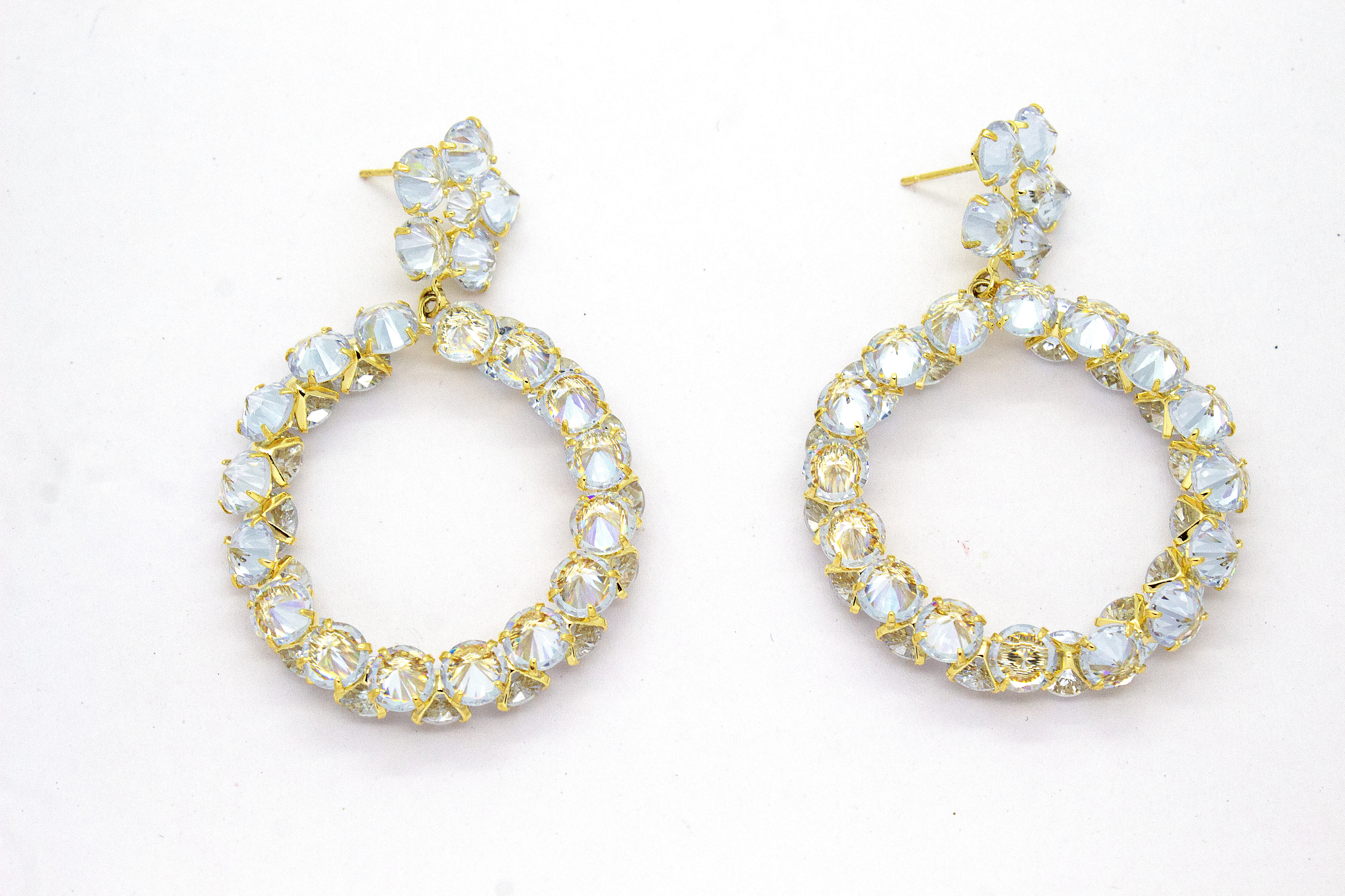 CRYSTAL HALO HOOP EARRINGS