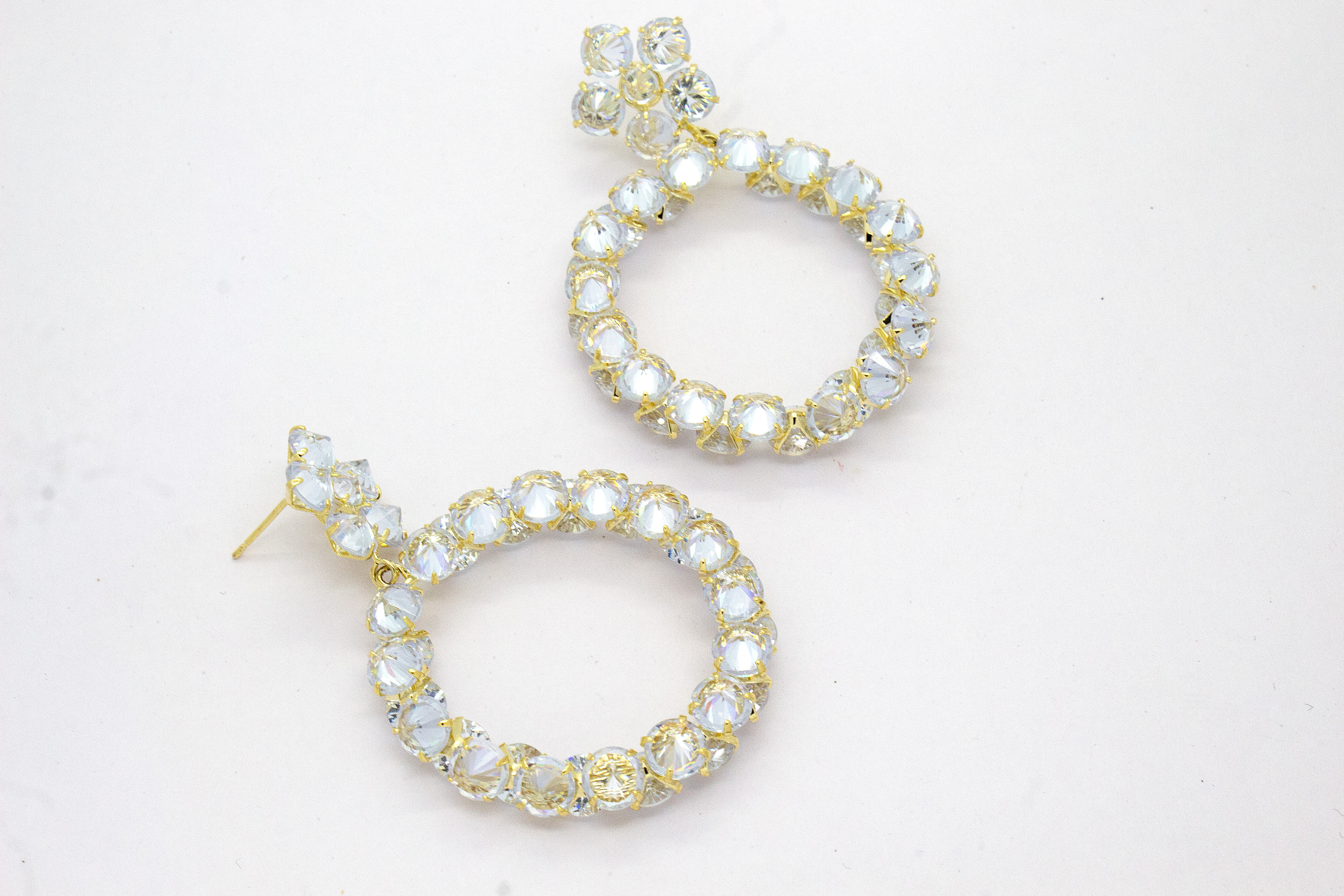 CRYSTAL HALO HOOP EARRINGS