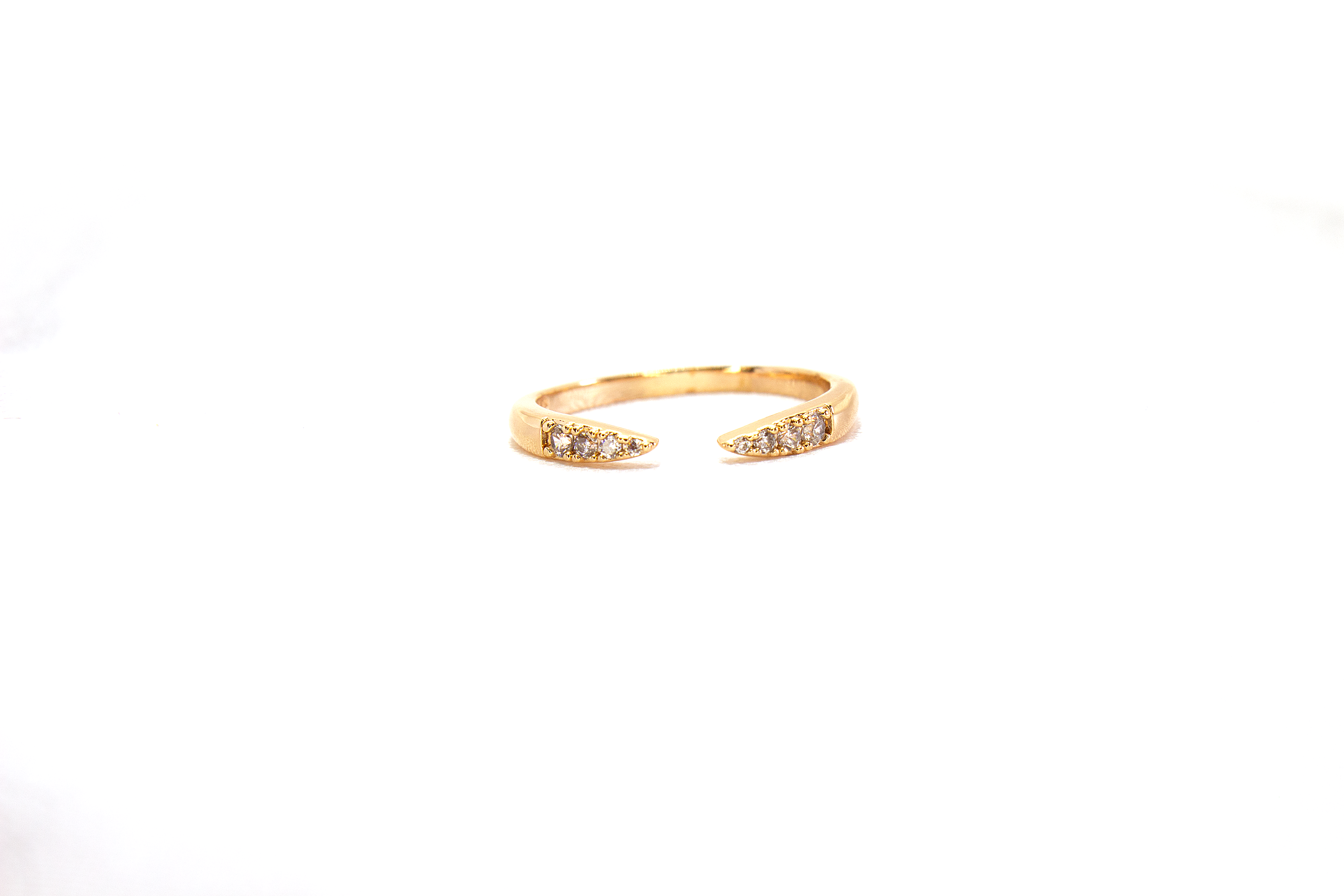 MICRO PAVE TAPERED OPEN RING