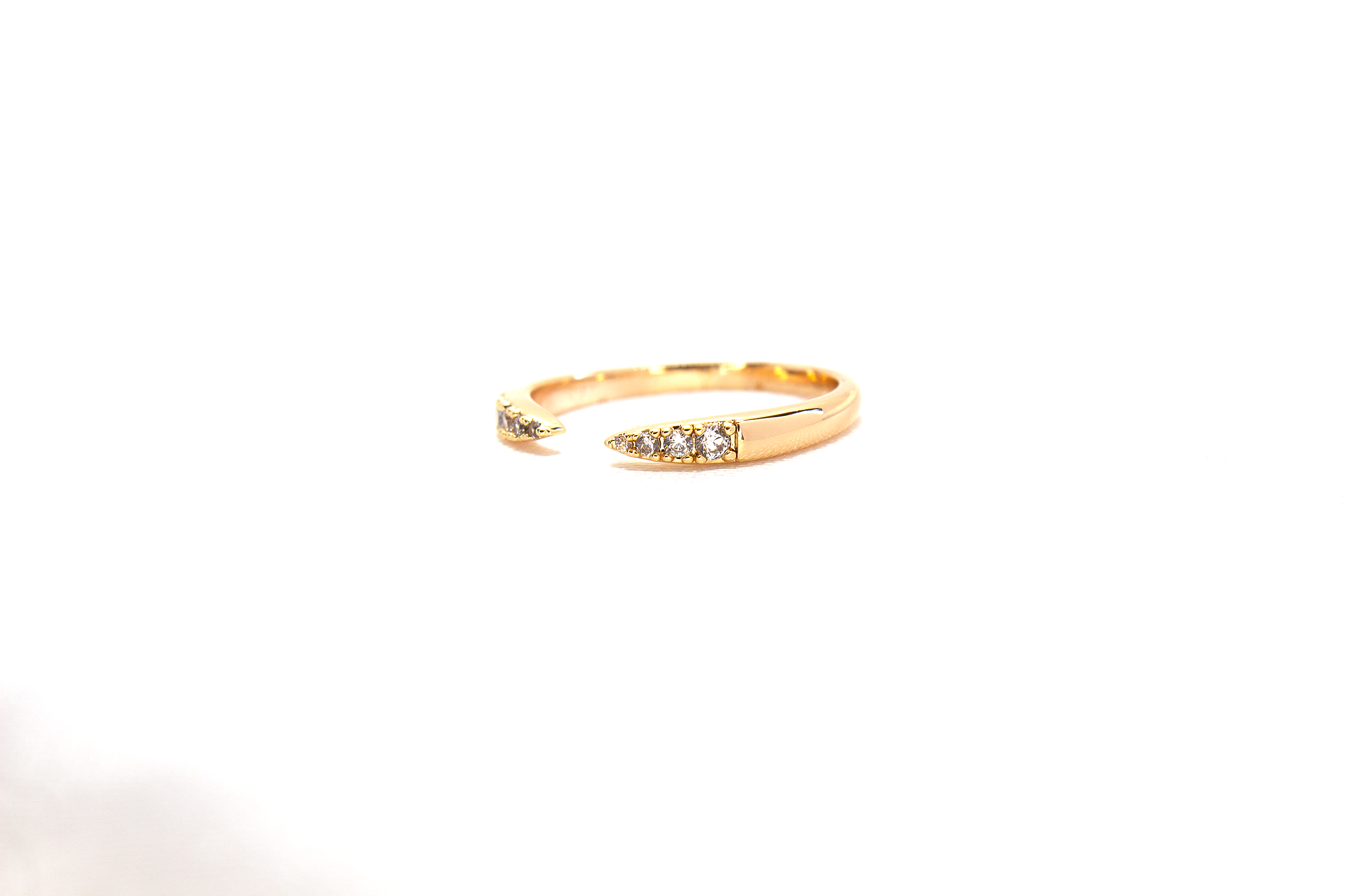 MICRO PAVE TAPERED OPEN RING