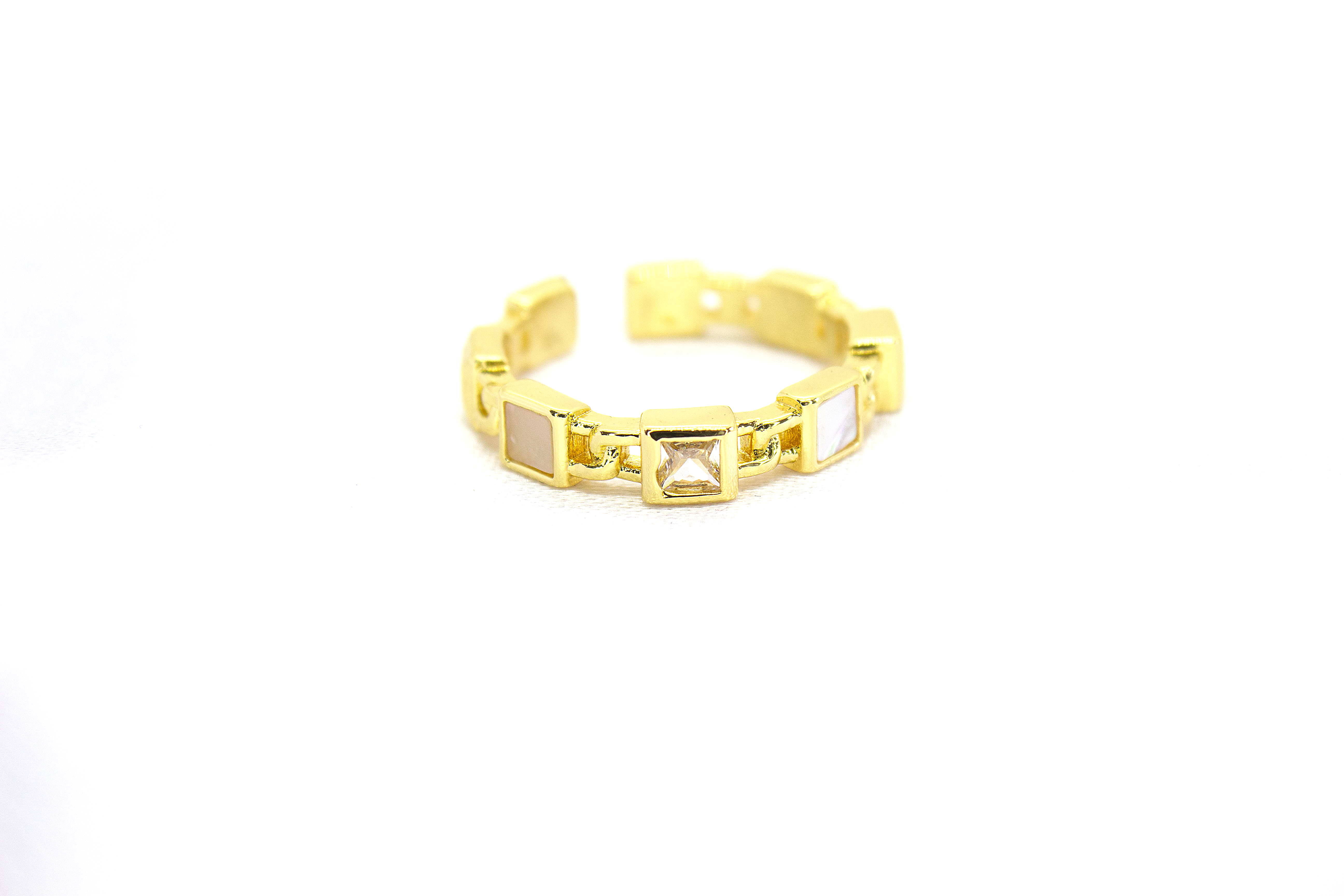GEOMETRIC MOSAIC ADJUSTABLE RING
