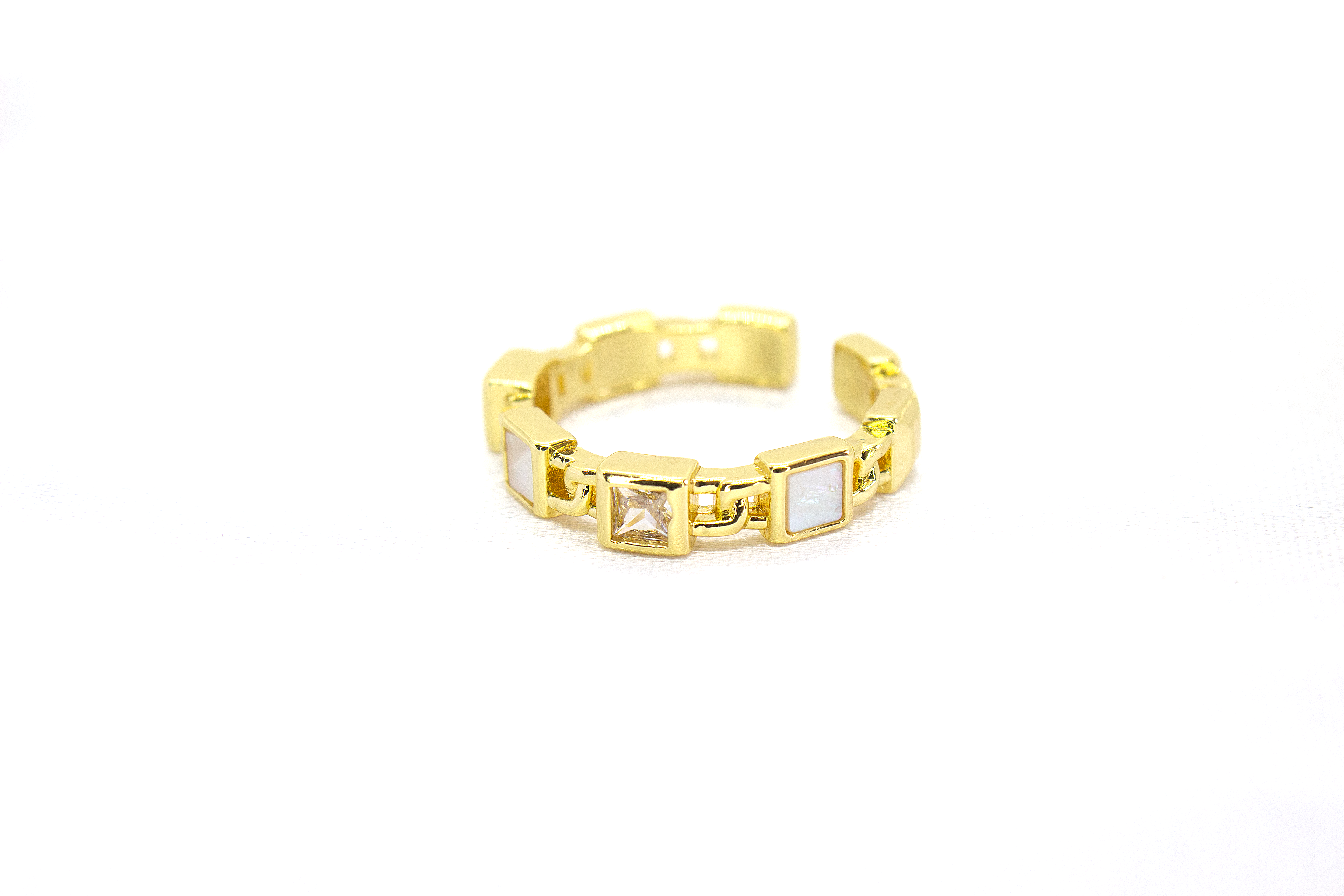 GEOMETRIC MOSAIC ADJUSTABLE RING