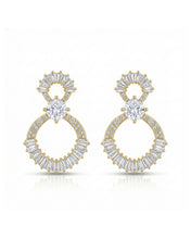 Dual Halo Drop Earrings