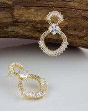 Dual Halo Drop Earrings