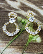 Dual Halo Drop Earrings