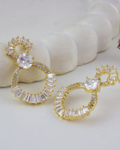 Dual Halo Drop Earrings