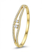 Dual Solitaire Crystal Open Bracelet
