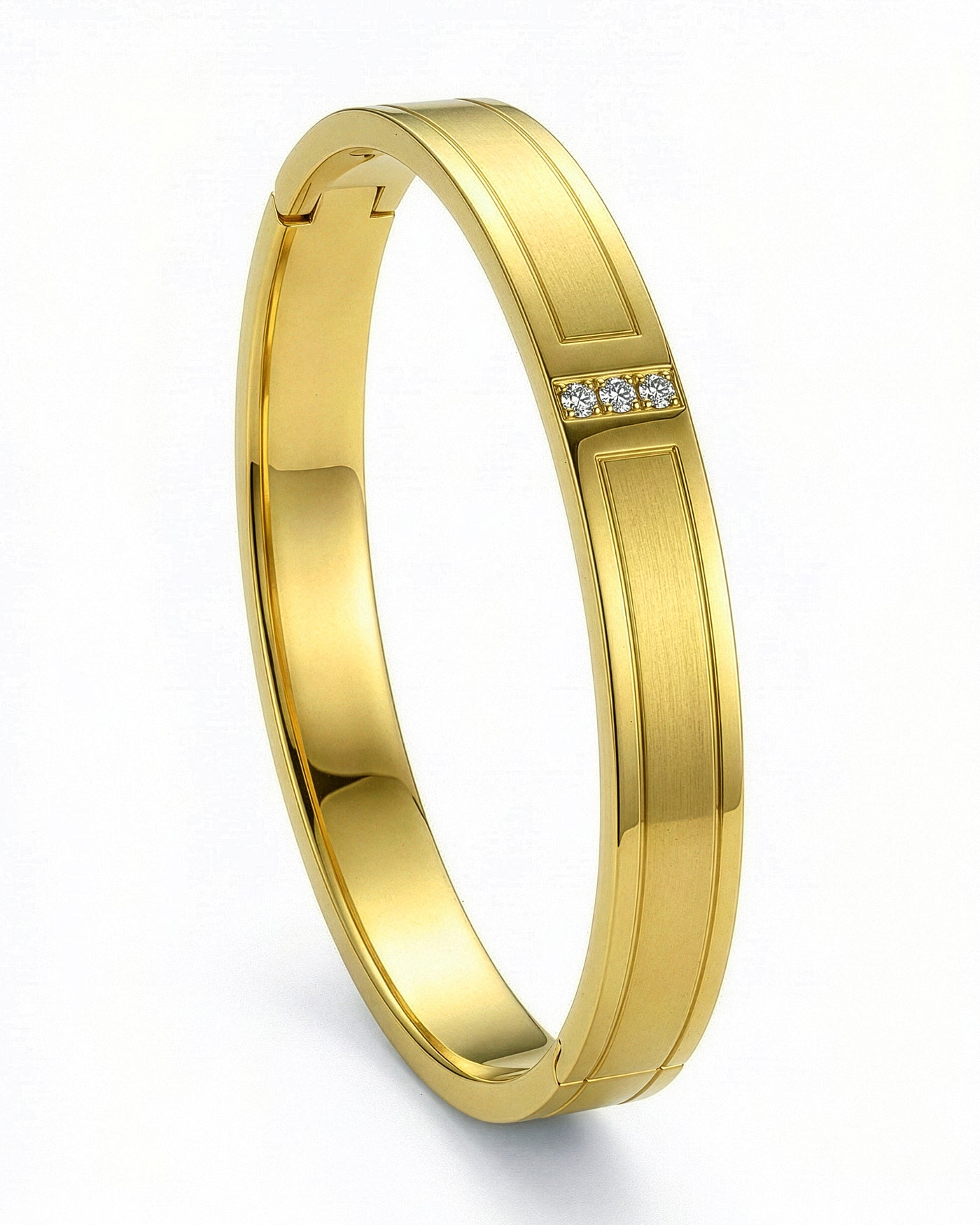 Gold Edge Crystal Men’s Bracelet