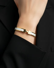 Gold H Design White Inlay Bracelet