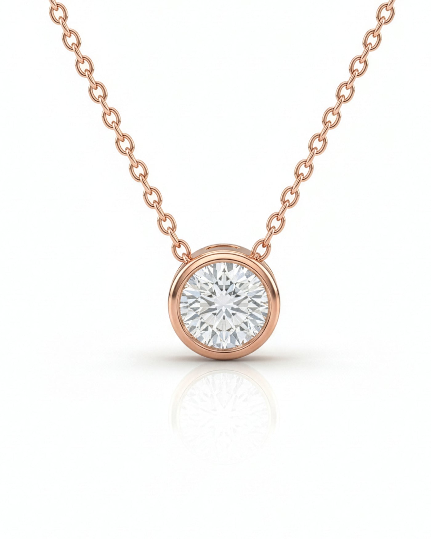 Rose Gold Solitaire Pendant Chain
