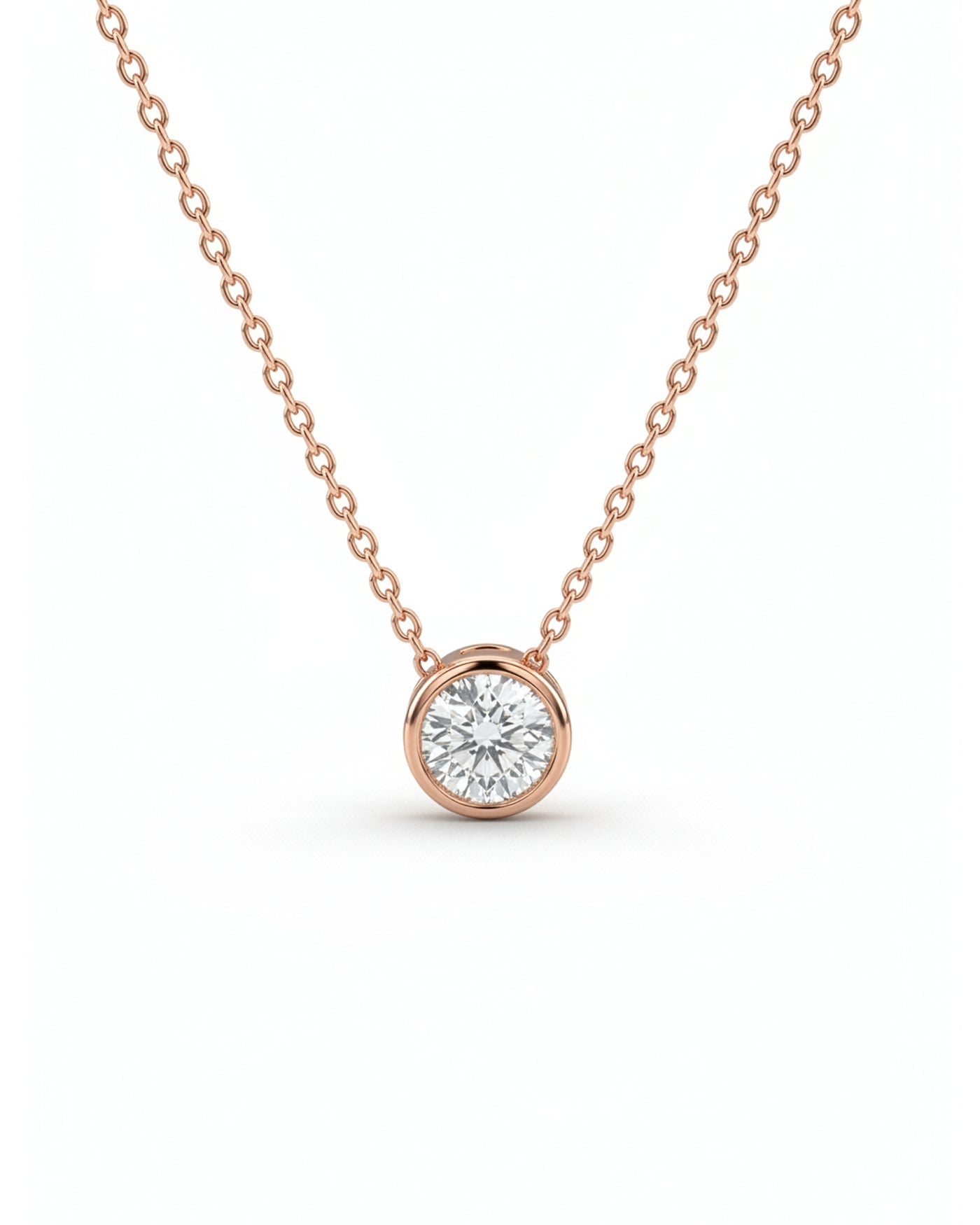 Rose Gold Solitaire Pendant Chain