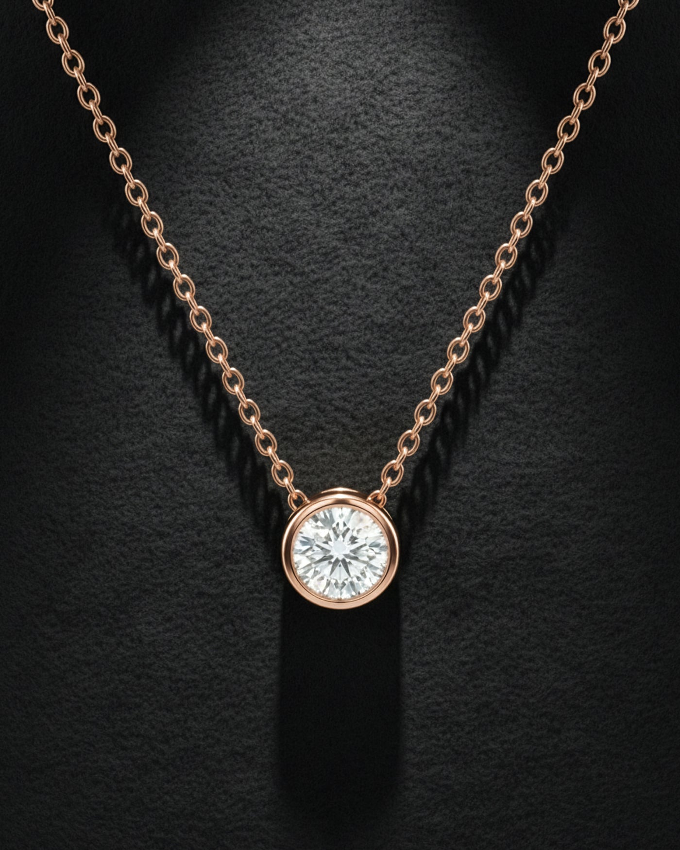 Rose Gold Solitaire Pendant Chain