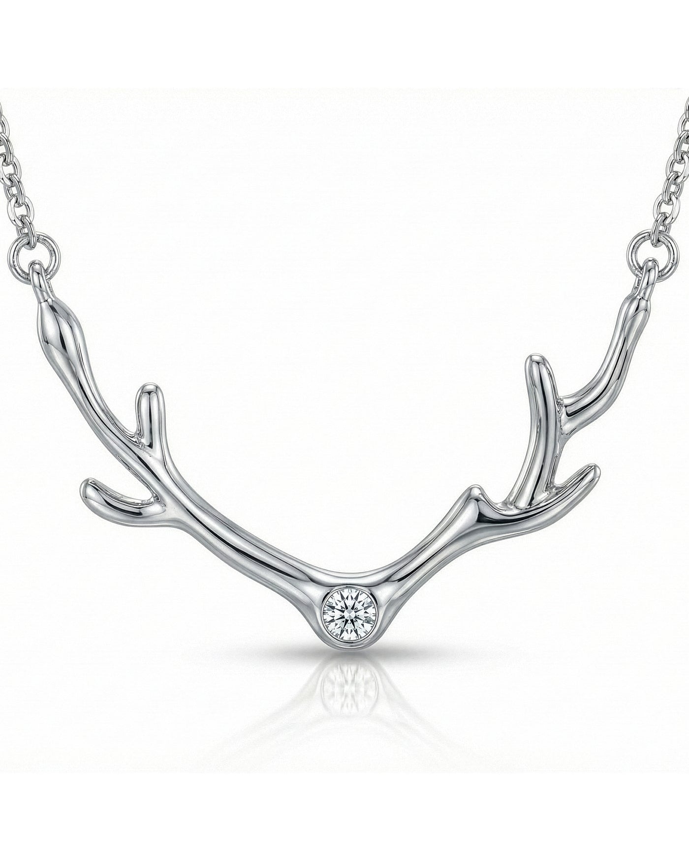 Antler Curve Crystal Pendant Chain