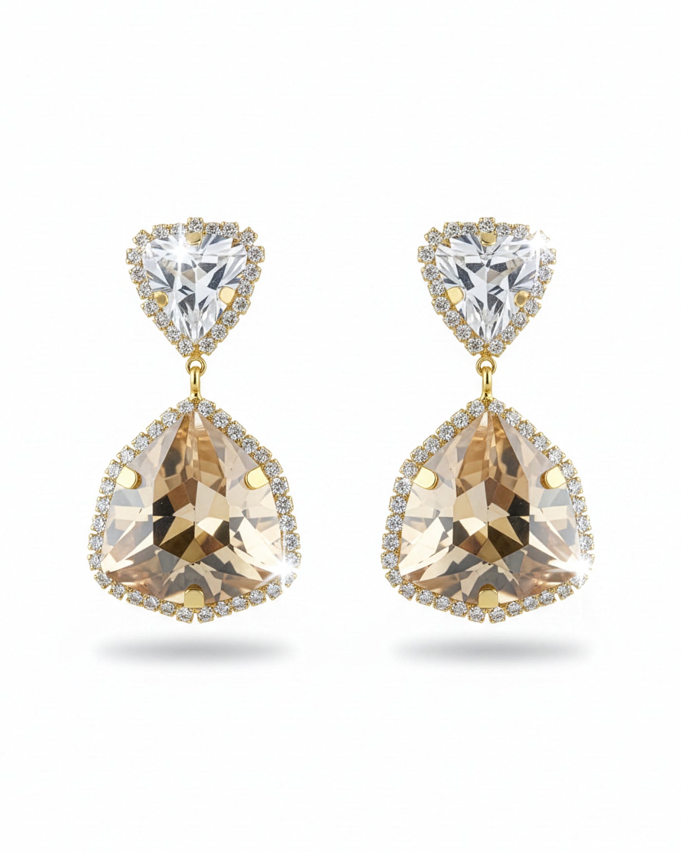 Champagne Crystal Luxe Drop Earrings