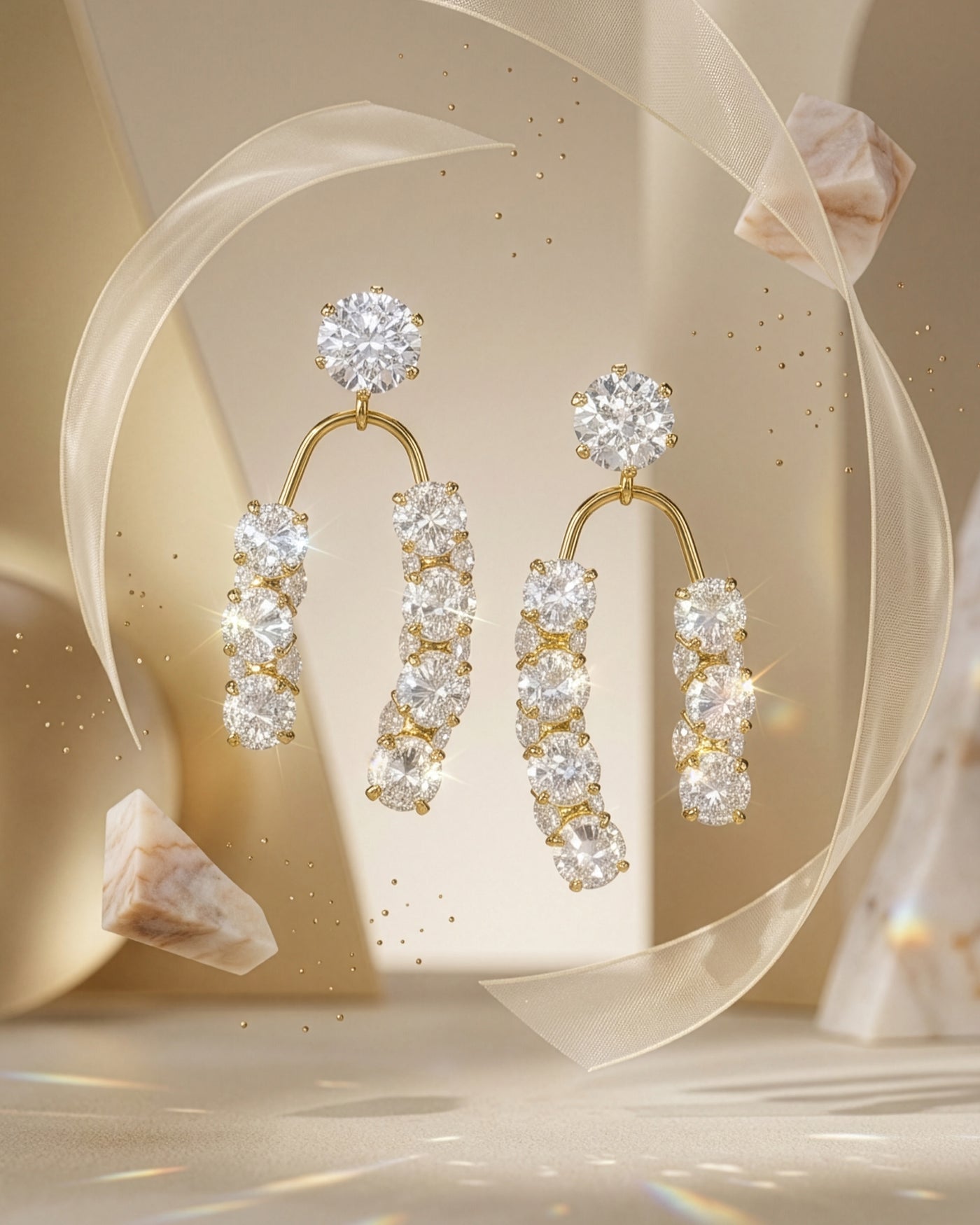 Crystal Cascade Drop Earrings