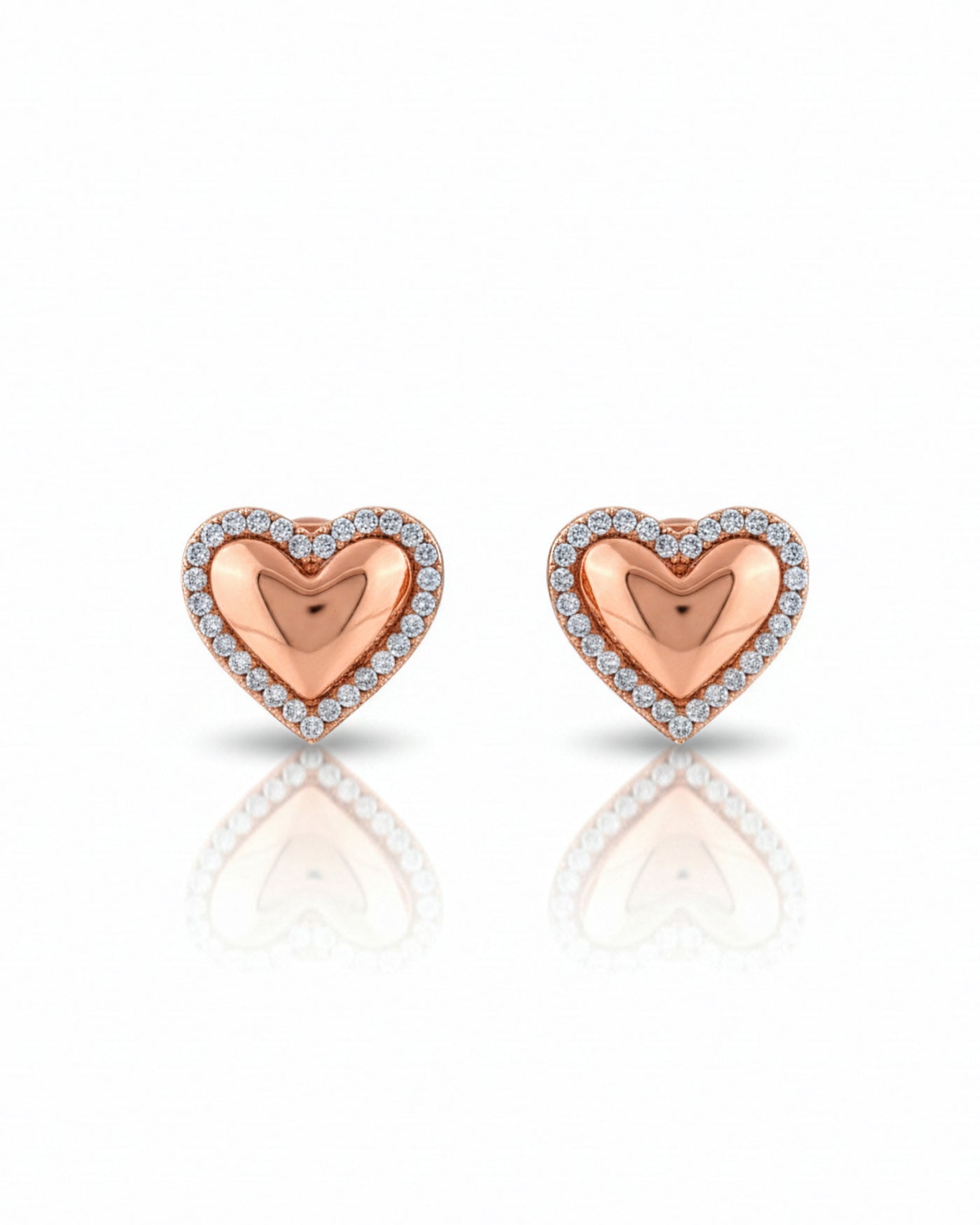 Crystal Heart Stud Earrings