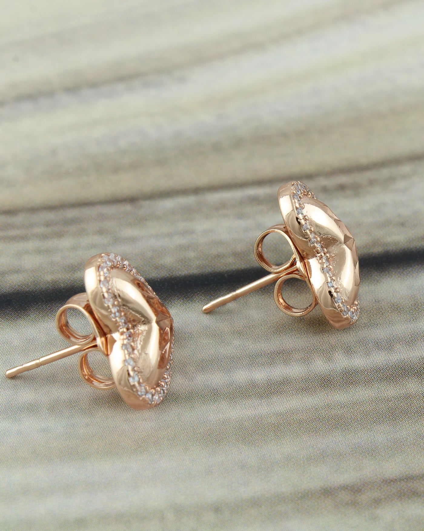 Crystal Heart Stud Earrings
