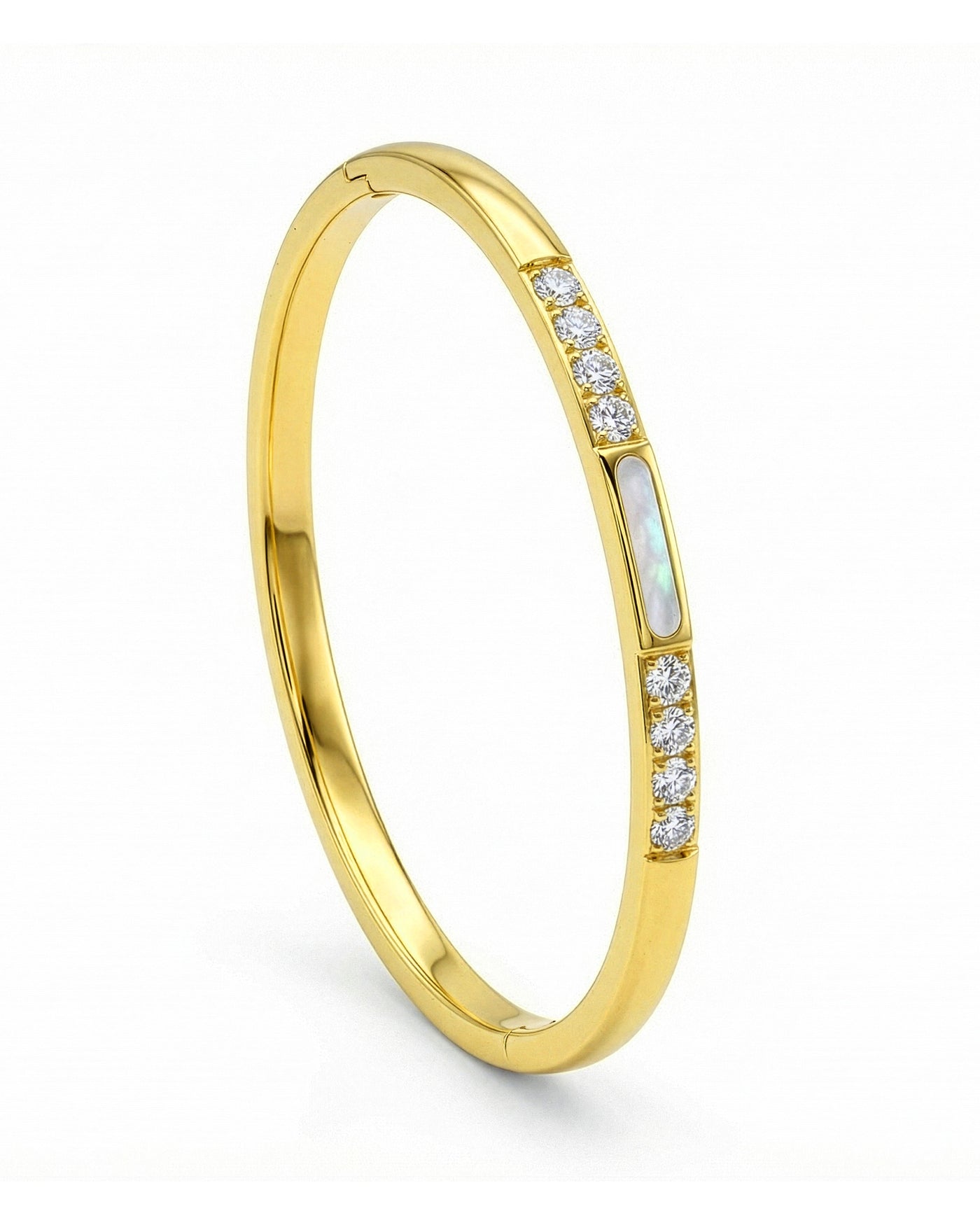 Crystal Inlay Gold Bracelet