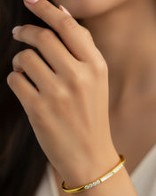 Crystal Inlay Gold Bracelet