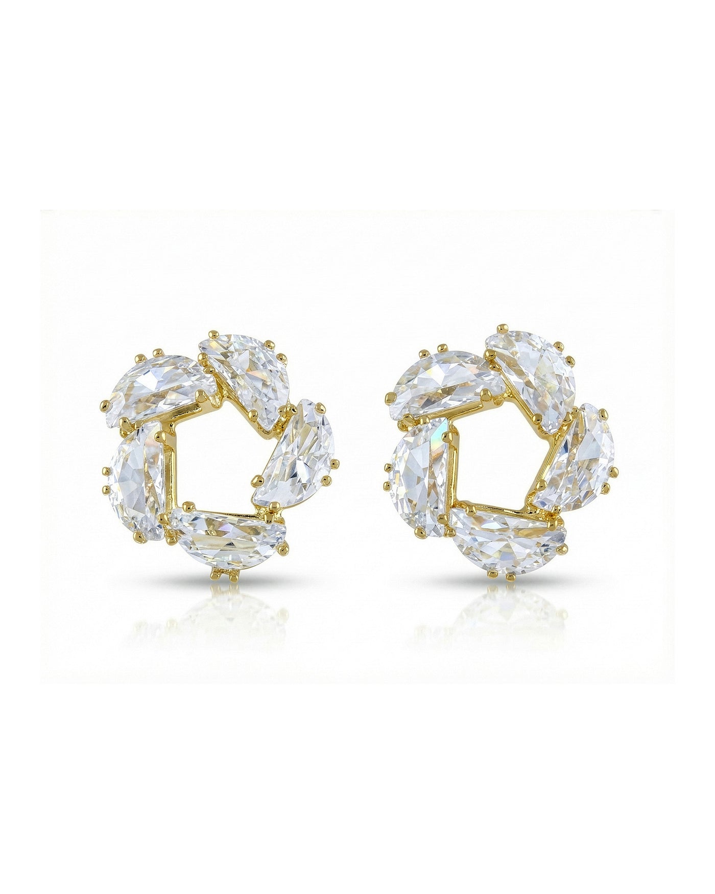 Crystal Petal Cluster Earrings