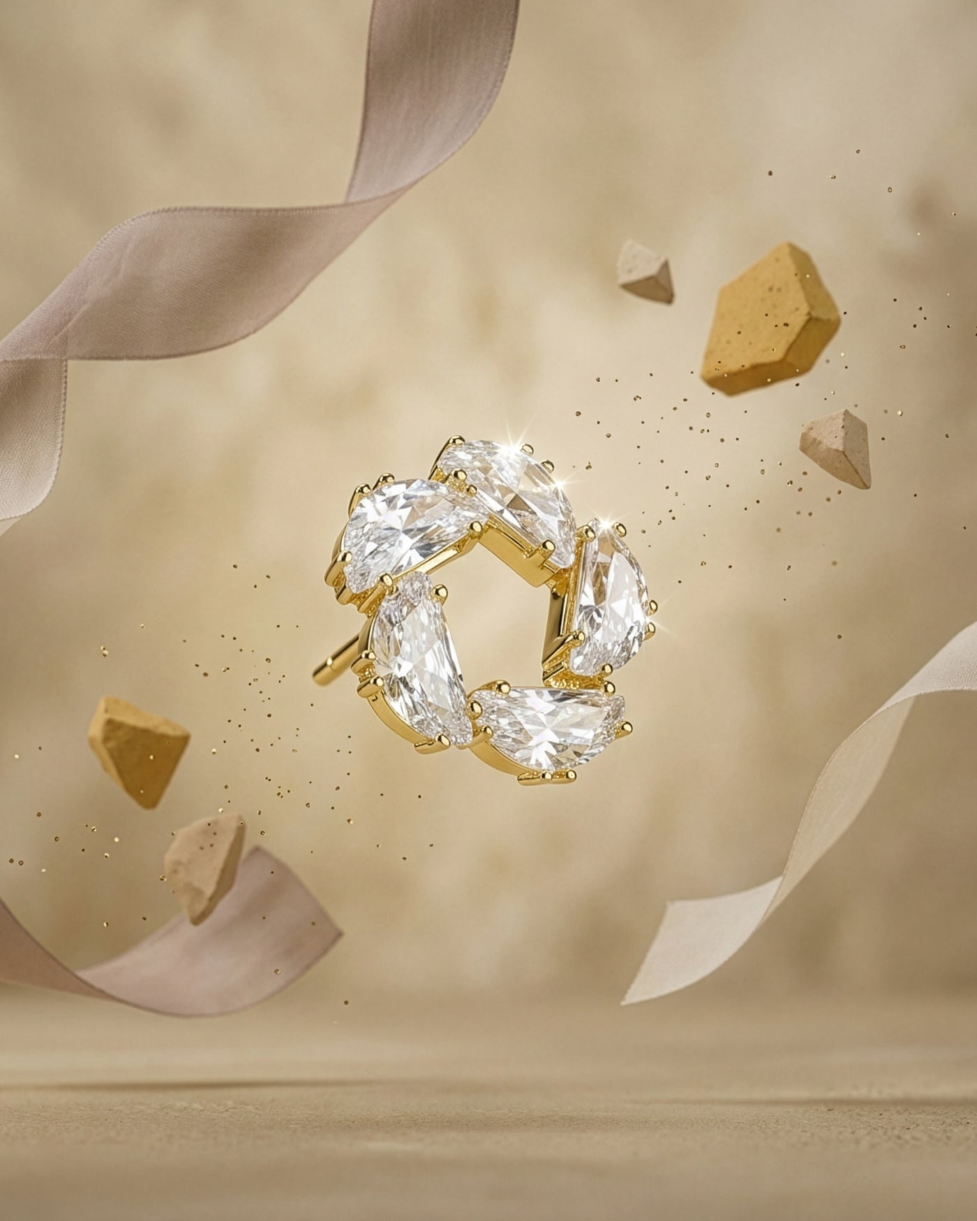 Crystal Petal Cluster Earrings