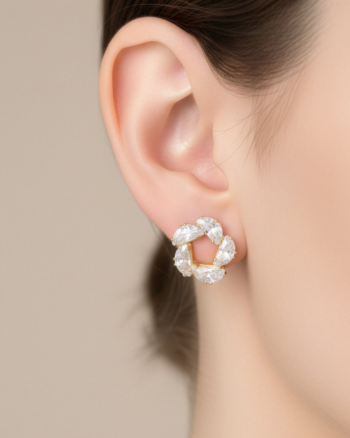 Crystal Petal Cluster Earrings