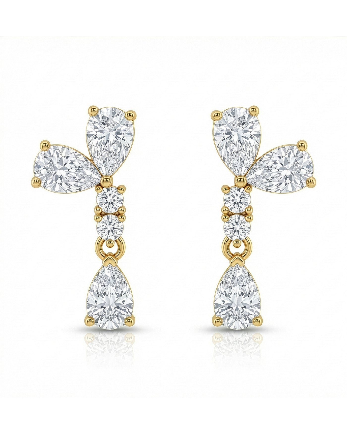 Crystal Petal Drop Earrings