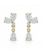 Crystal Petal Drop Earrings