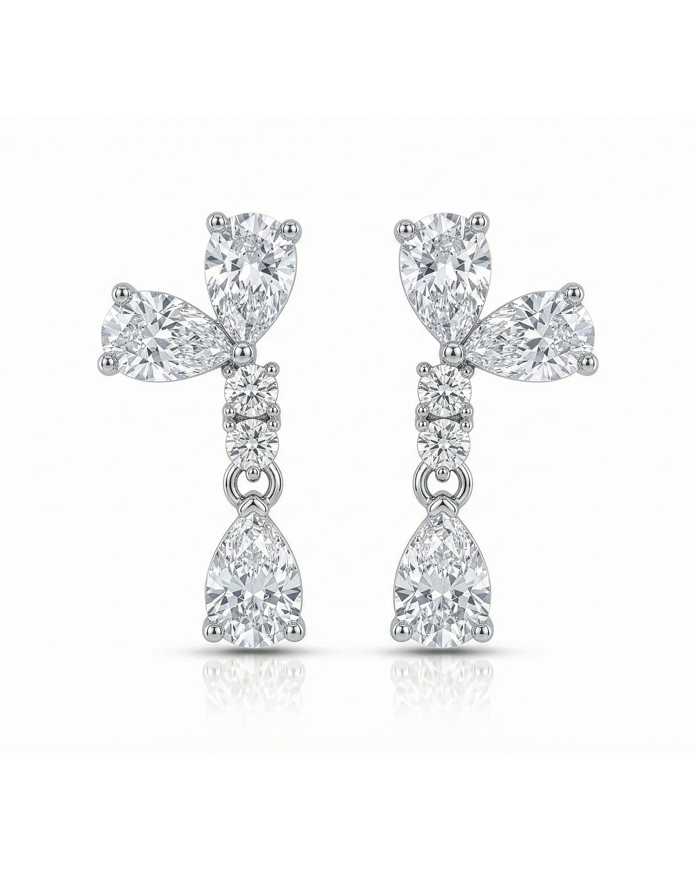 Crystal Petal Drop Earrings