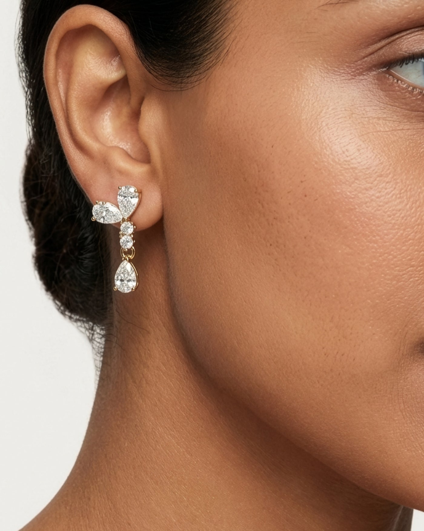 Crystal Petal Drop Earrings