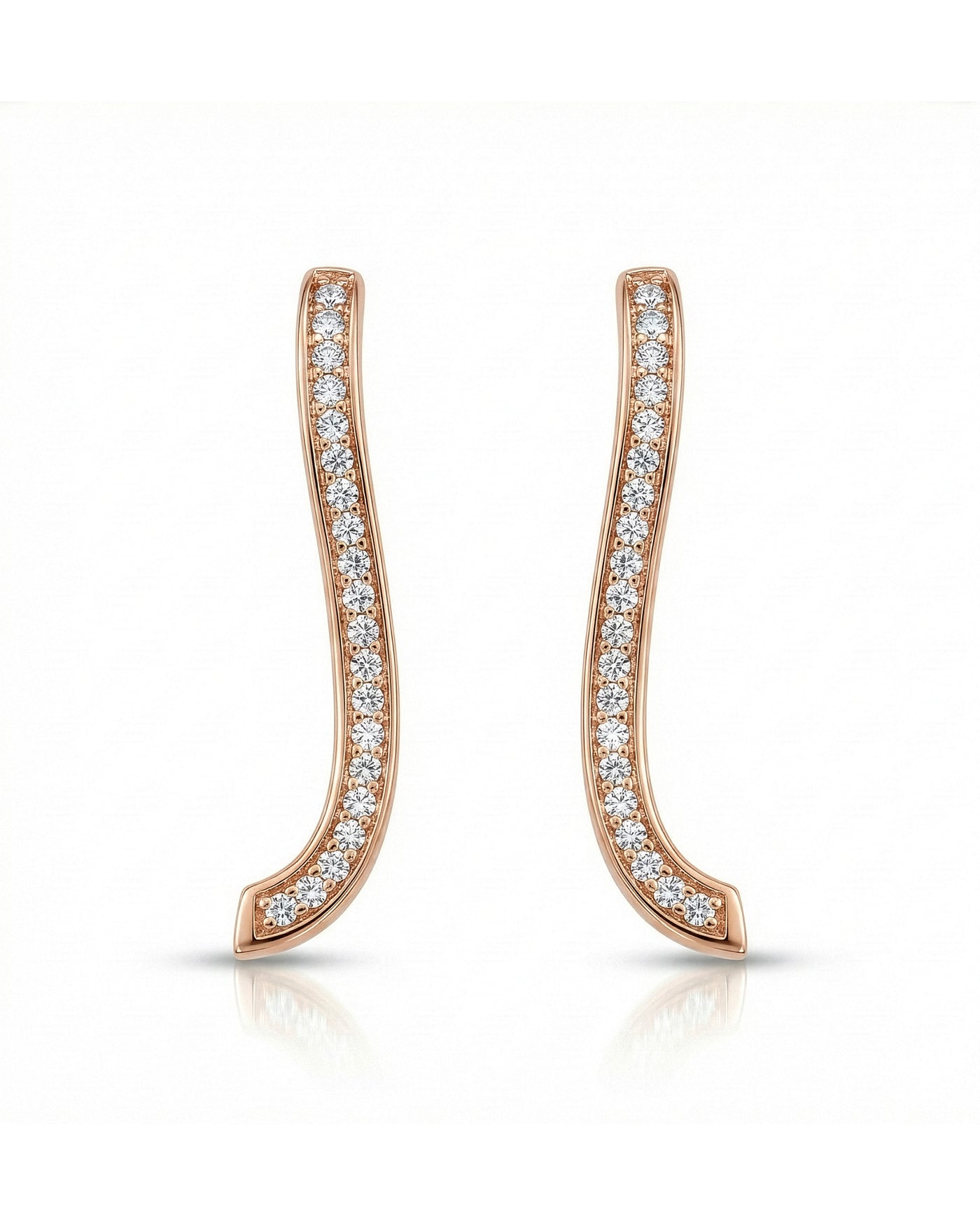 Curved Pavé Line Earrings