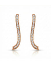 Curved Pavé Line Earrings